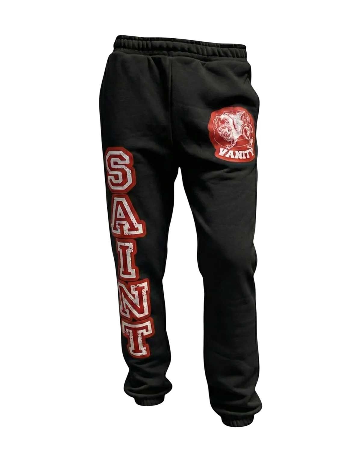 Saint Vanity Varsity Sweatpants Black/Red Size US 34 / EU 50 - 1 Preview