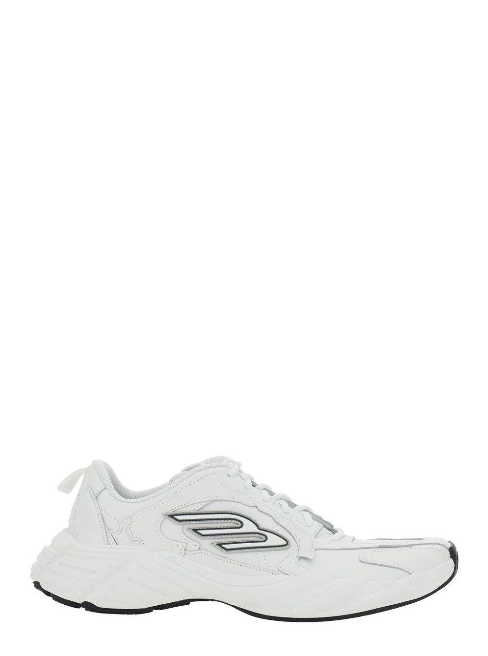 Balenciaga 'Monday' White Low Top Sneakers with Logo Detail and Embossed Size on the Rear in Leather and Fabric Man Size US 12 / EU 45 - 1 Thumbnail