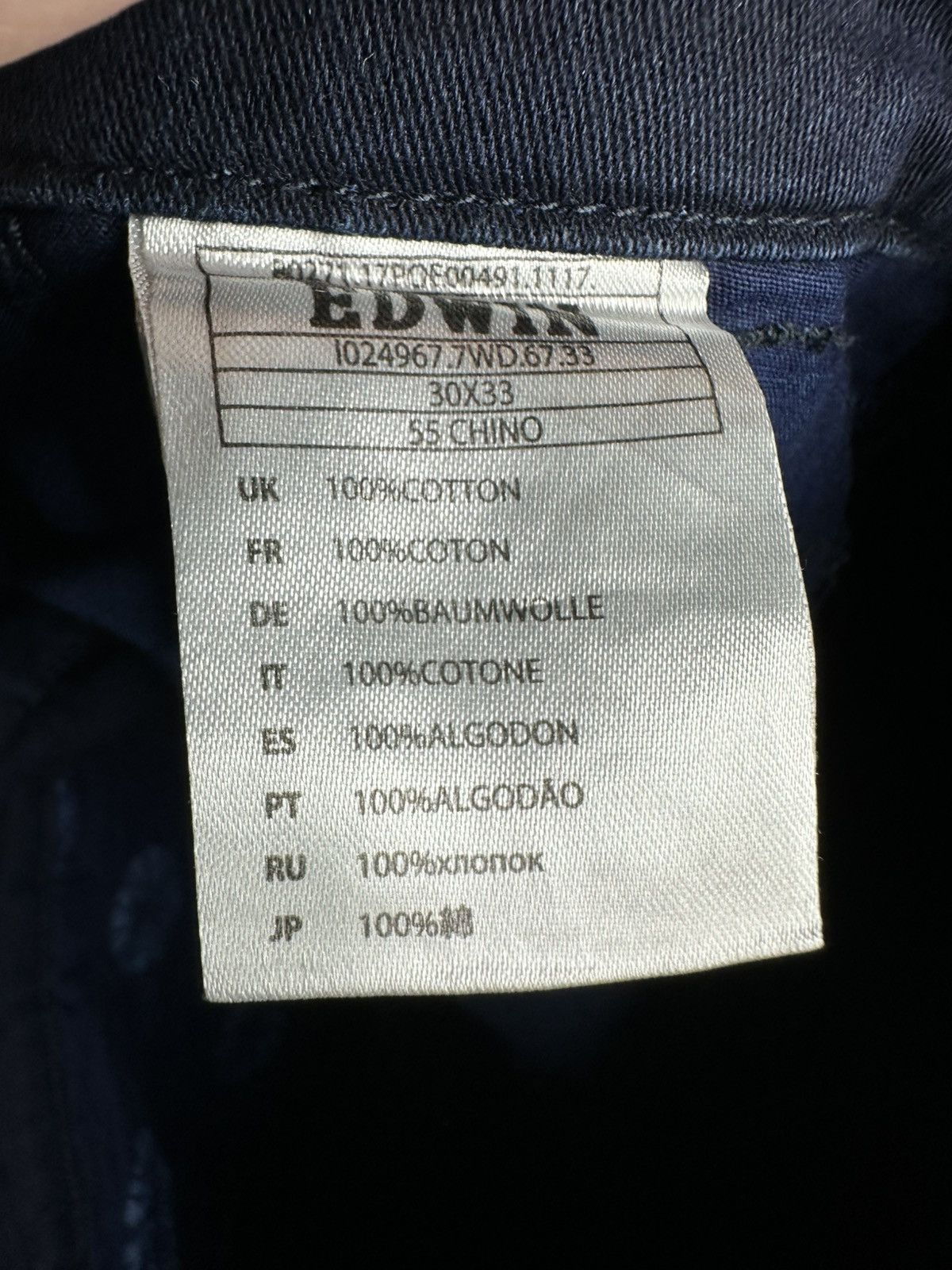 Edwin Edwin Indigo Cotton 55 Chino Pants Size 30x33 Size US 30 / EU 46 - 7 Thumbnail