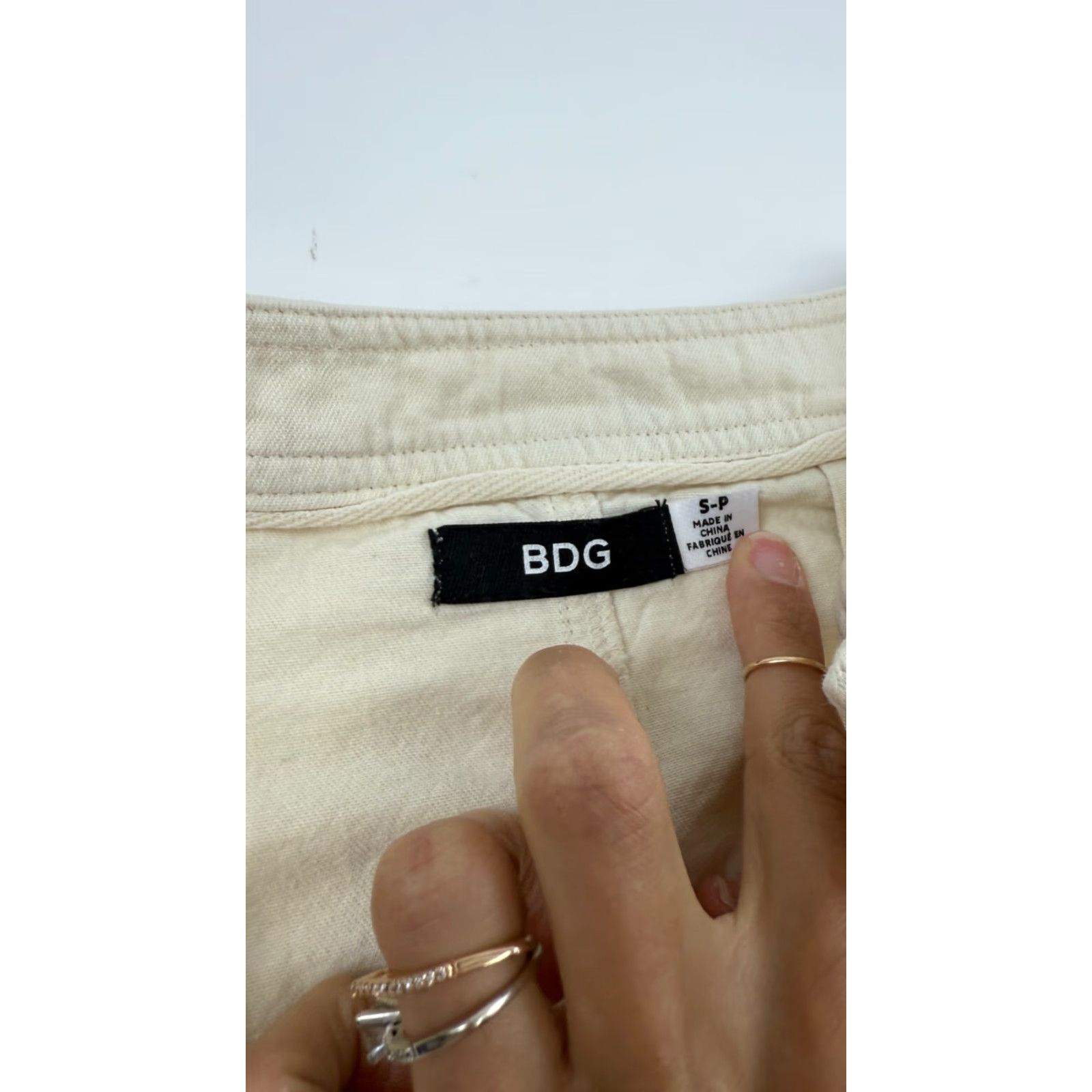 Bdg BDG Dress Womens Small Beige Cotton 3/4 Sleeve A-Line Short Pullover Bodice Pockets Casual Bohemian Designer Hipster Size S / US 4 / IT 40 - 4 Thumbnail