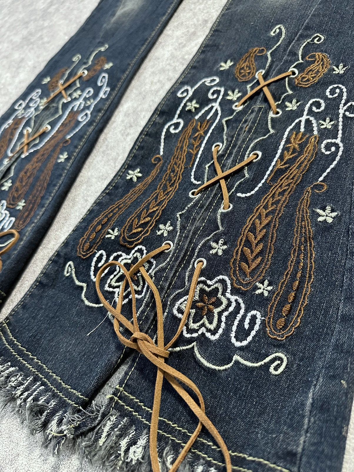 If Six Was Nine Y2K Romwe stretch Lace Up flare Denim Size 28" / US 6 / IT 42 - 5 Thumbnail