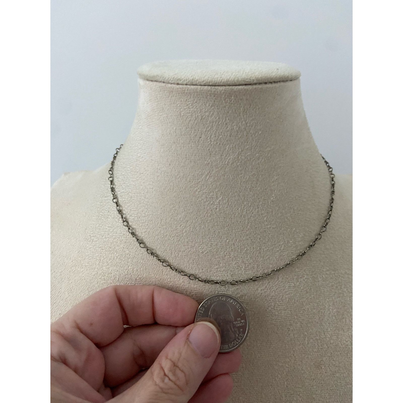 Other Silver tone chain necklace, thin minimalist Size ONE SIZE - 2 Thumbnail