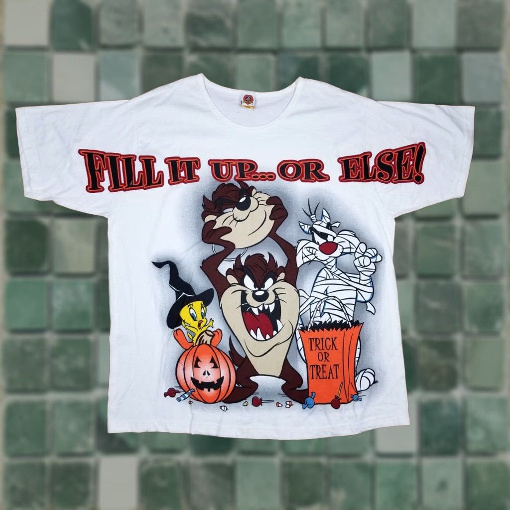 Vintage Looney Tunes TAZ TWEETY Vintage 1999 Women's T Shirt SZ L Brown Cotton Short Sleeve Round Neck T-Shirt Mens Retro USA Band Rock 27/32 Inches W22/W24 Size L / US 10 / IT 46 - 1 Thumbnail