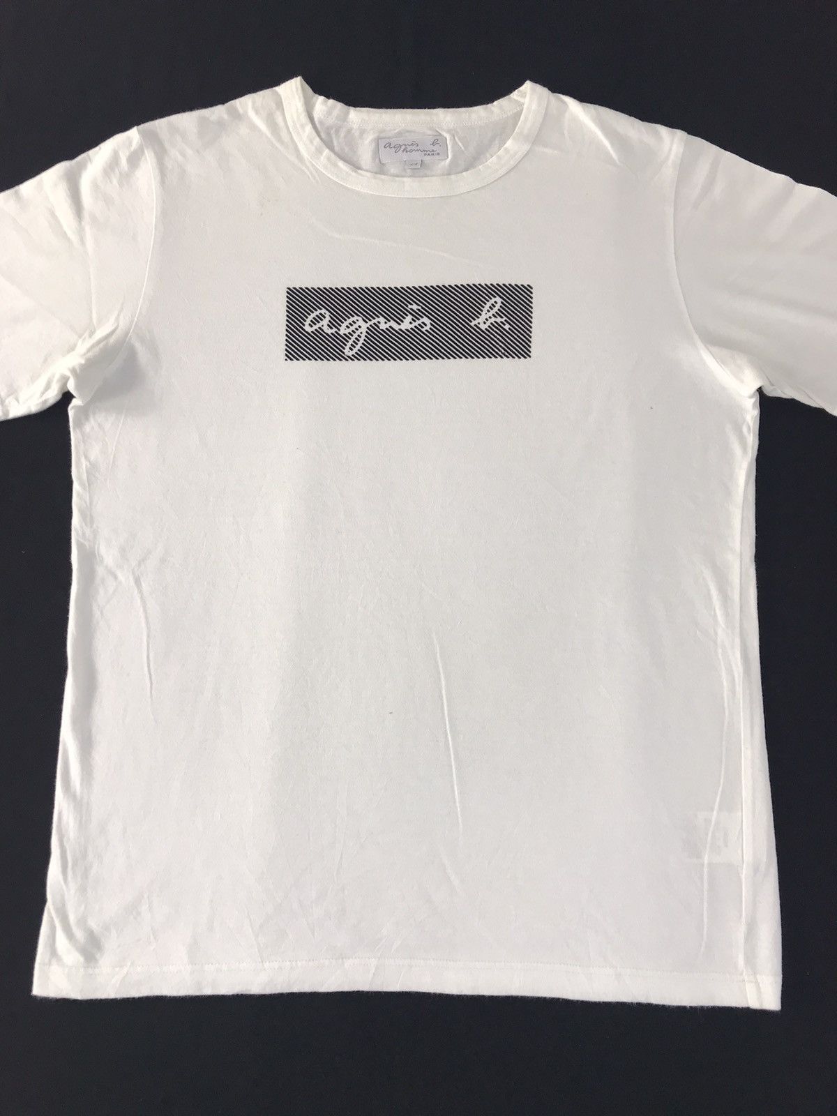 agnes b. Hype Vintage Agnes B Homme Paris Box Logo Printed Tee Size US M / EU 48-50 / 2 - 3 Thumbnail