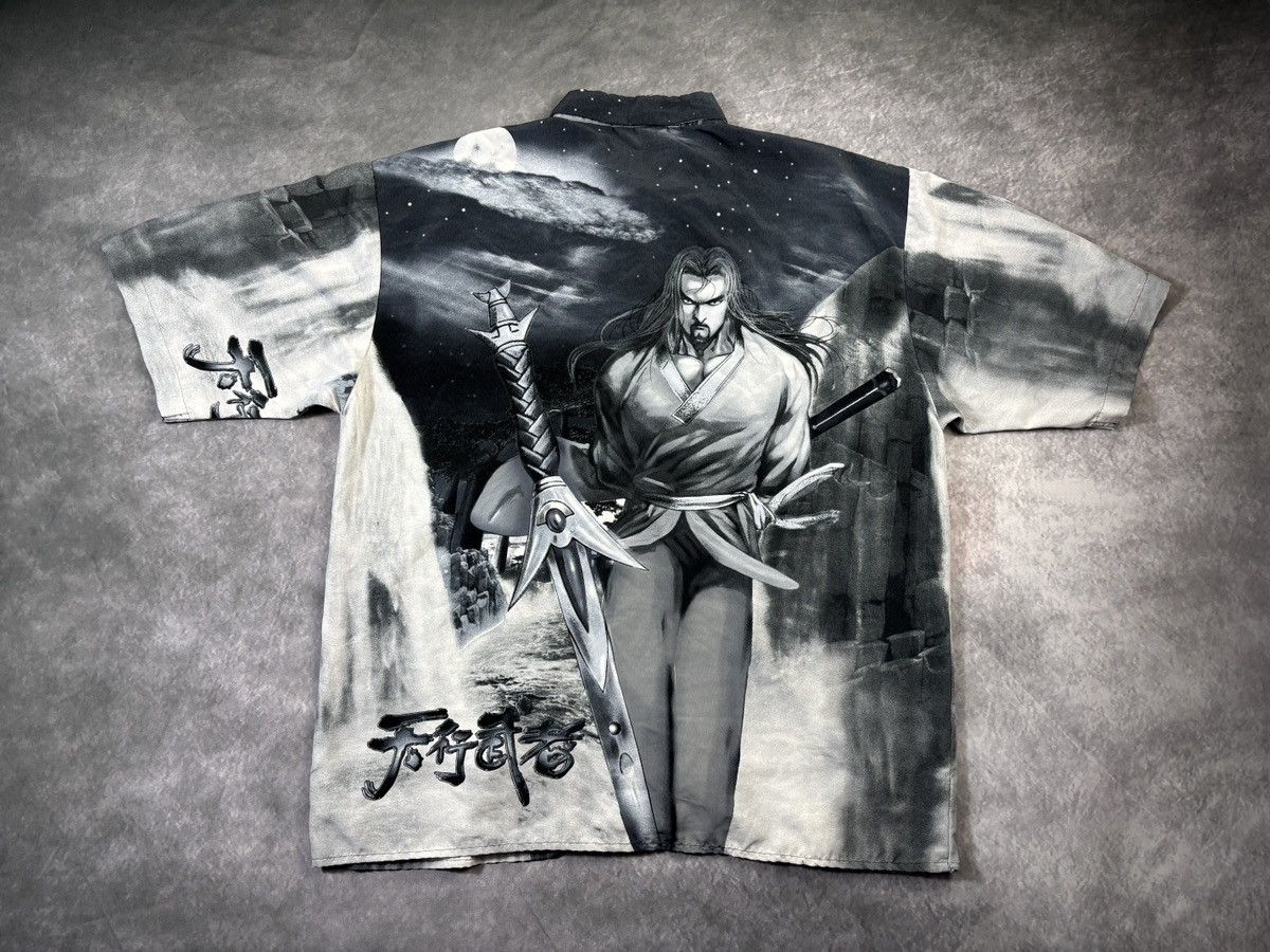 Japanese Brand × Vintage Vintage All Over Print Polo Shortsleeve Anime Edgy Y2K XL Size US XXL / EU 58 / 5 - 11 Thumbnail
