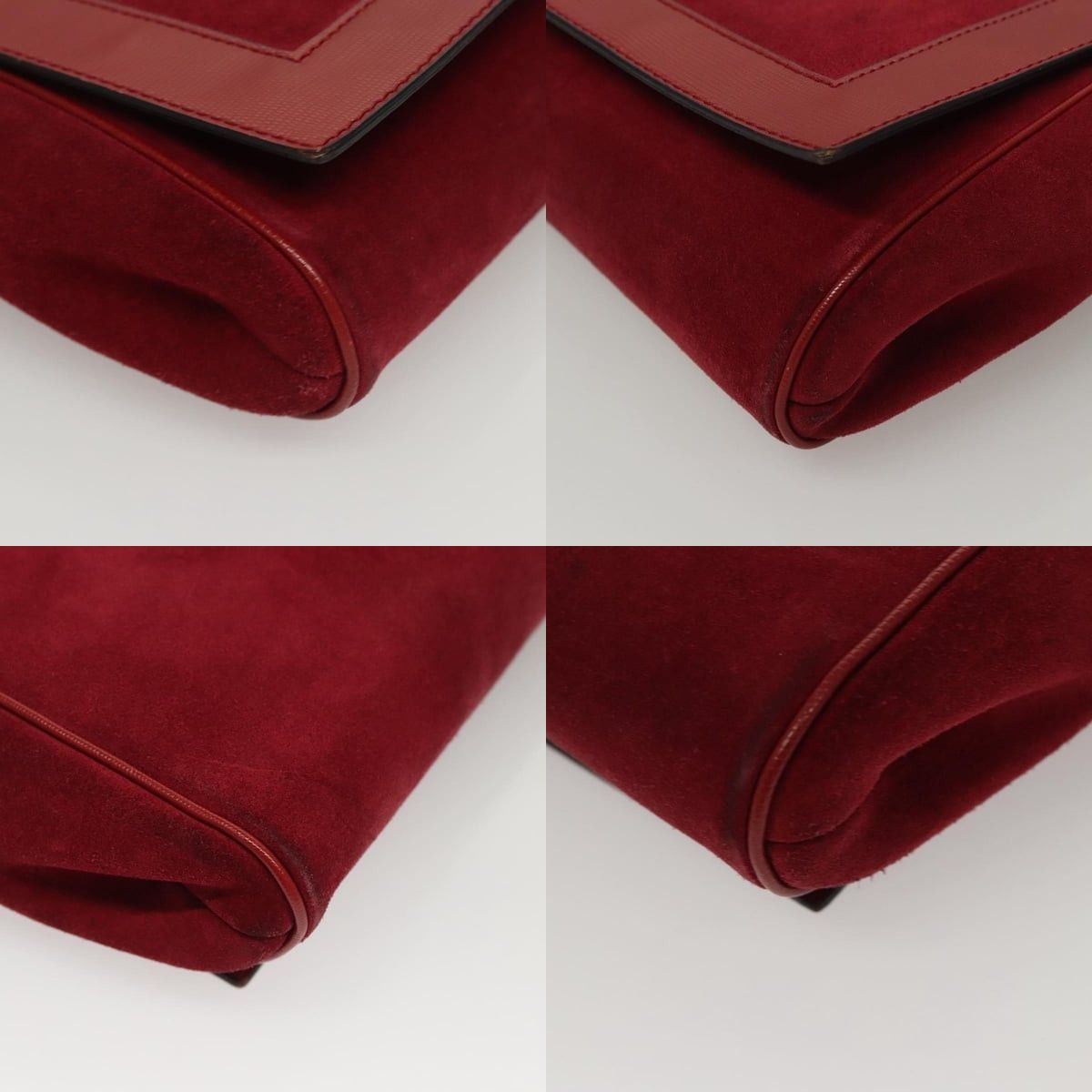 Celine CELINE Shoulder Bag Suede Leather Red Gold Size ONE SIZE - 10 Thumbnail