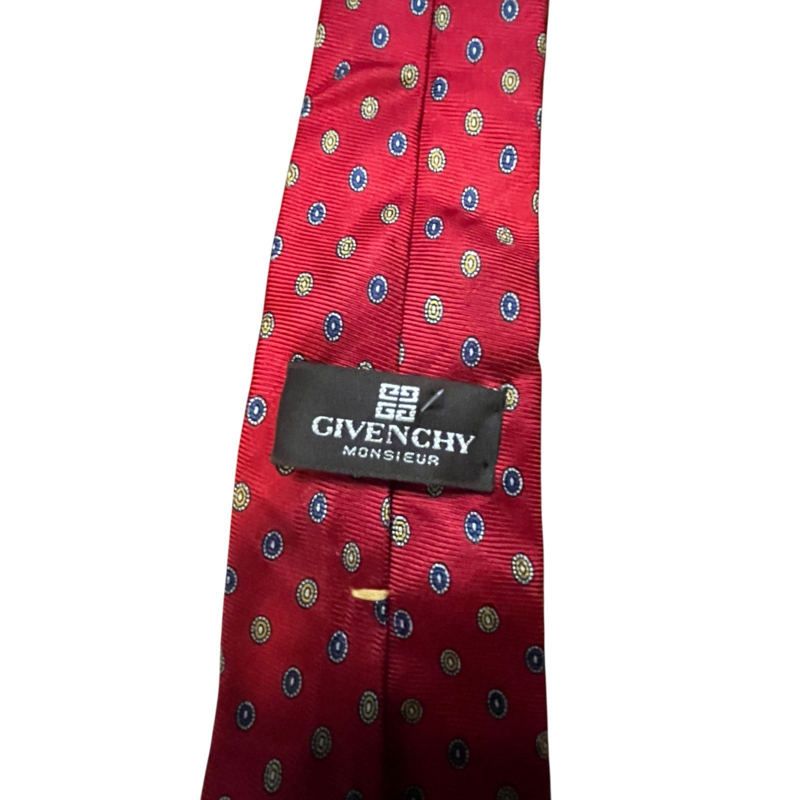 Givenchy Givenchy Monsieur Red Silk Tie - Circular Pattern Vintage Size ONE SIZE - 8 Thumbnail