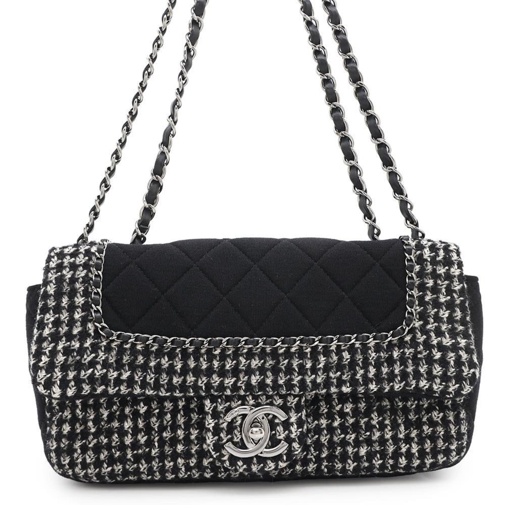 Chanel Chain Shoulder Bag Matelasse Coco Mark Tweed A92533 CHANEL