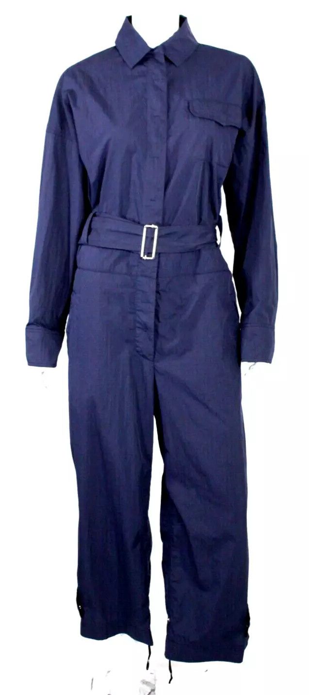 Moncler Moncler Blue Cotton-Poly Techno Belted TUTA Jumpsuit M Size 27" / US 4 / IT 40 - 1 Thumbnail