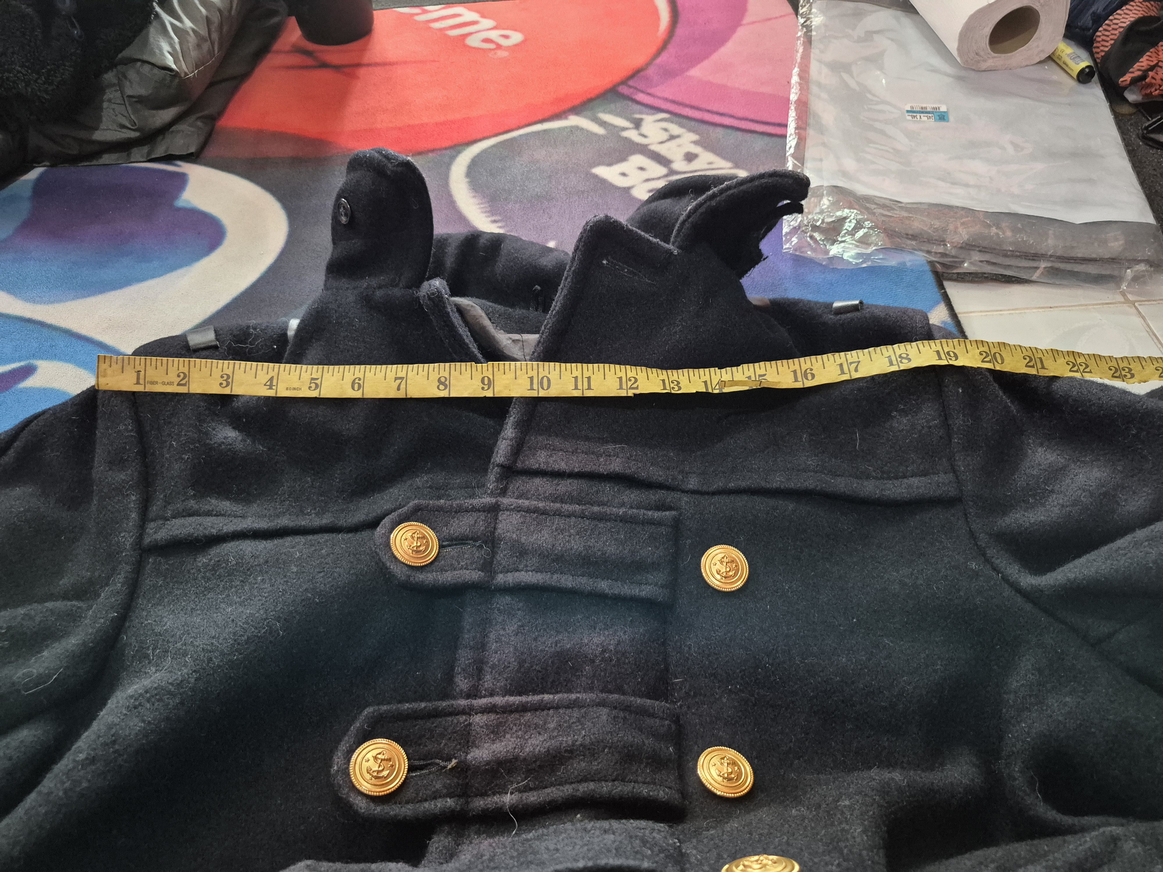Vintage 🔥 Vintage 70s US Marines Long Coat Wool Jacket Size US L / EU 52-54 / 3 - 18 Thumbnail