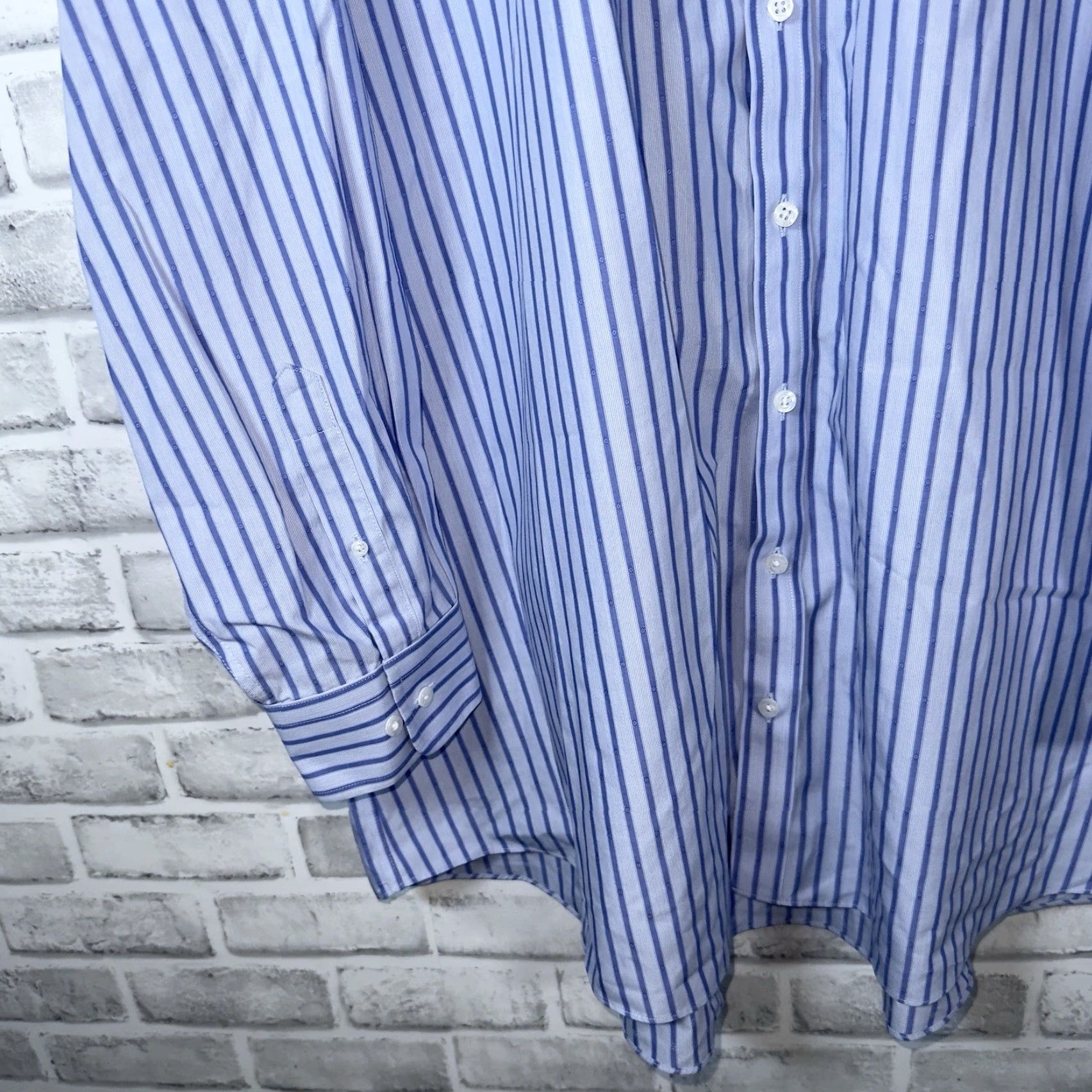Enro VINTAGE ENRO Blue Striped 100% Cotton Long Sleeve Button-Down Shirt Mens 36T Size US M / EU 48-50 / 2 - 3 Thumbnail
