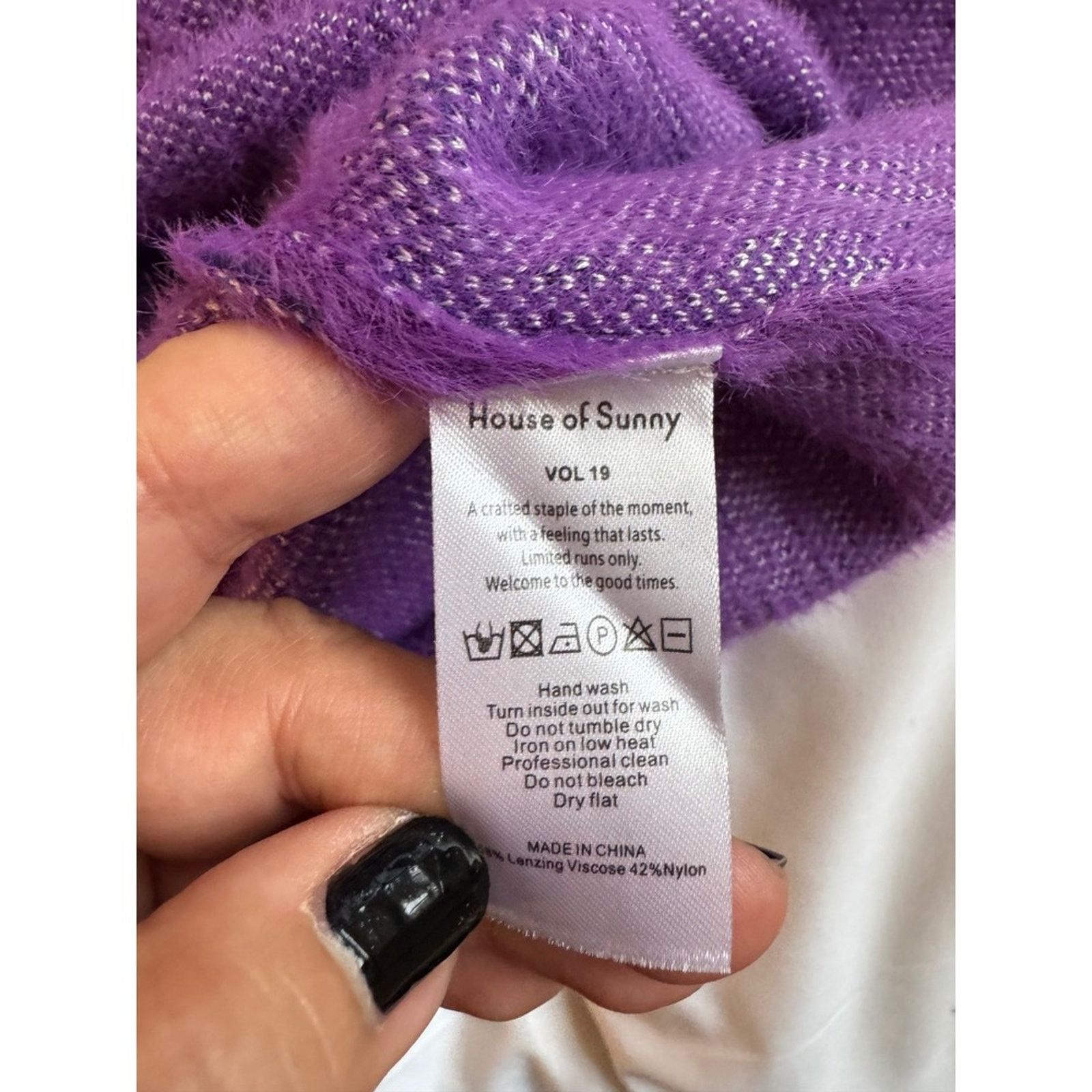 House of Sunny House of Sunny "Butterfly" Knit Skirt – Purple Fuzzy Size ONE SIZE - 5 Thumbnail