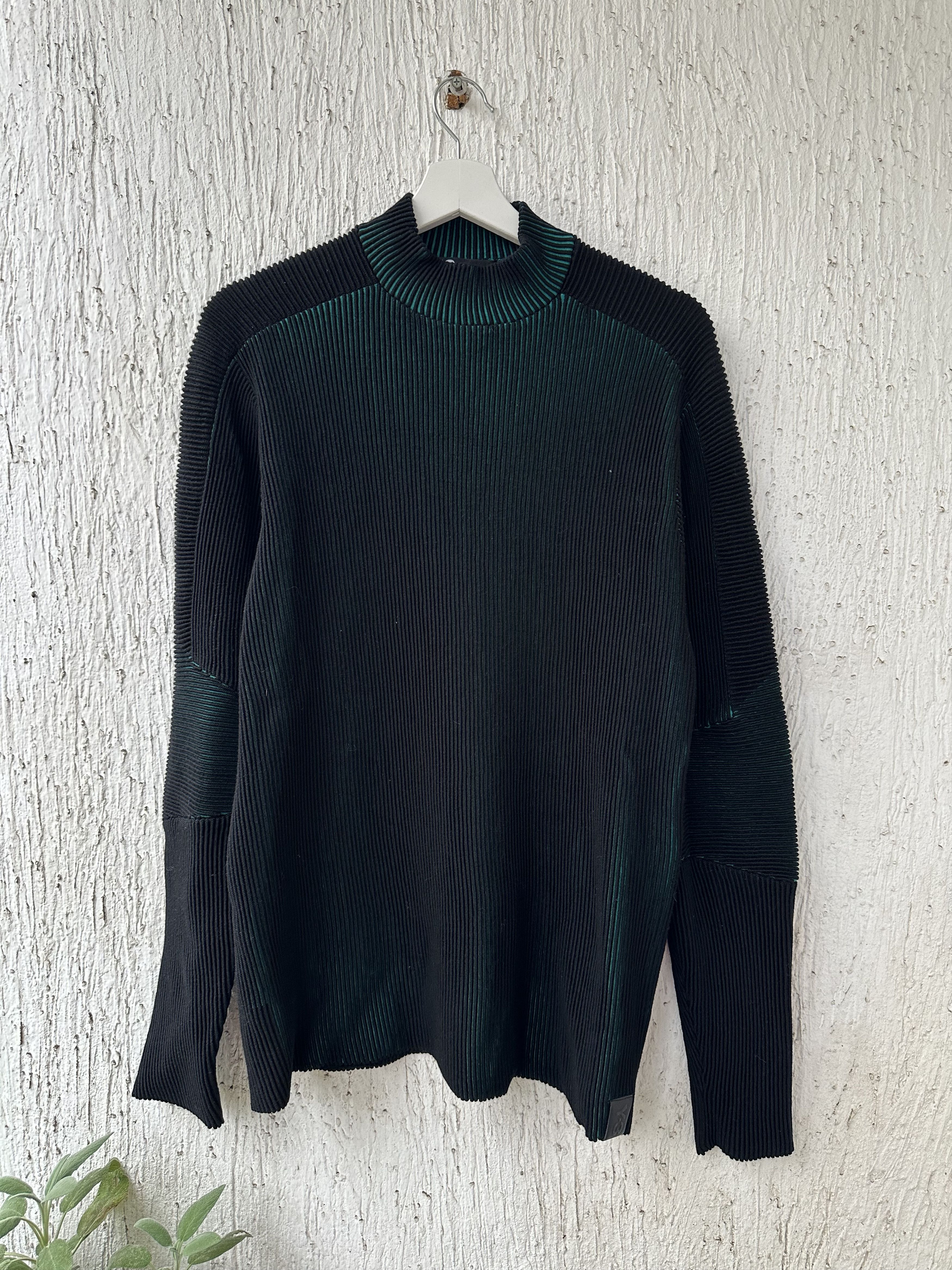 Y-3 two tone pleated mock neck sweater Size US S / EU 44-46 / 1 - 1 Thumbnail