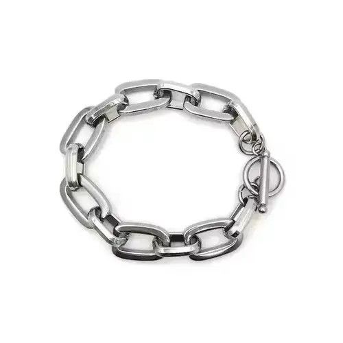 Jewelry Link Chain Bracelet 2000s Chrome Y2K Punk Skater Grunge Size ONE SIZE - 2 Thumbnail