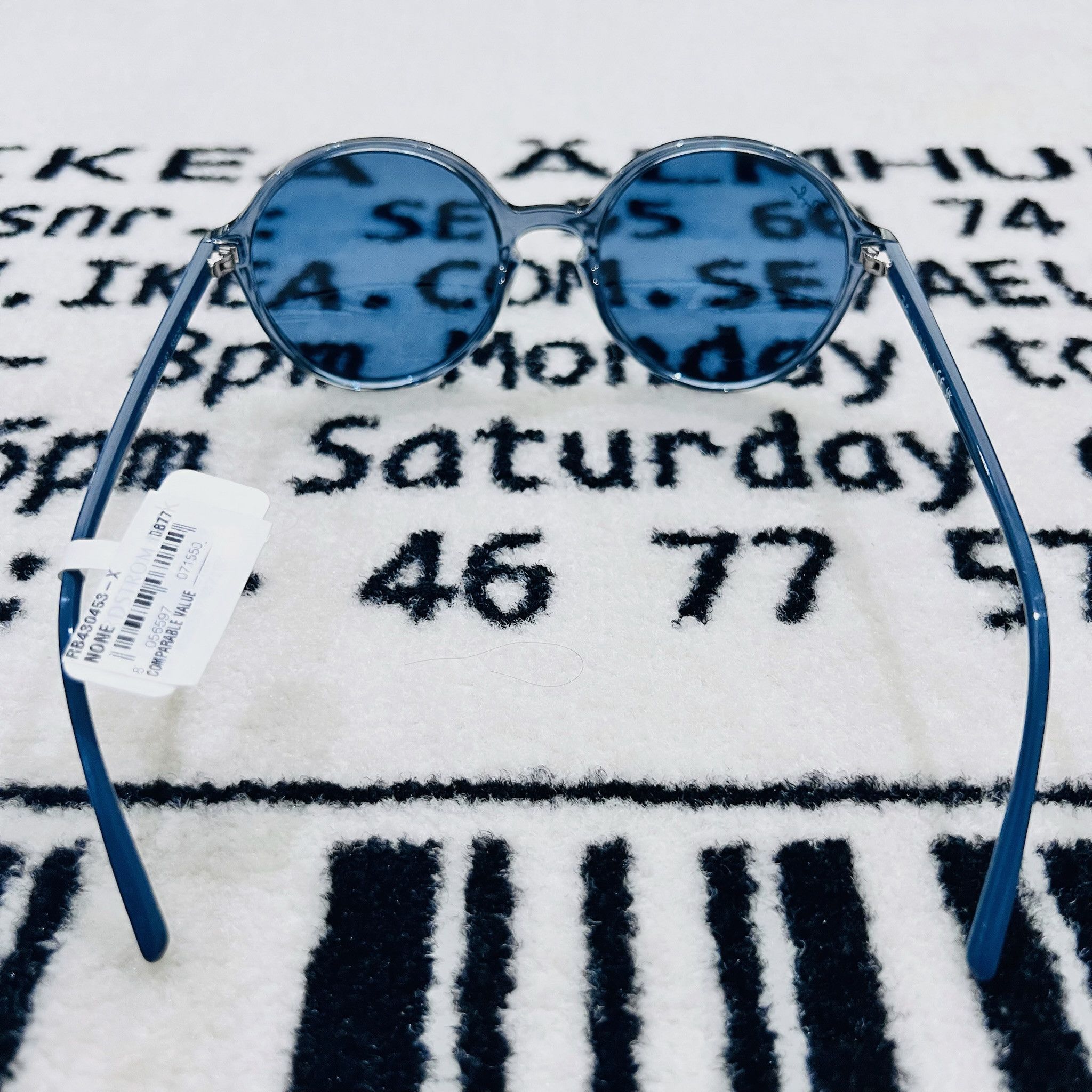 RayBan RayBan RB4304 Round Polished Transparent Blue Sunglasses Size ONE SIZE - 5 Thumbnail