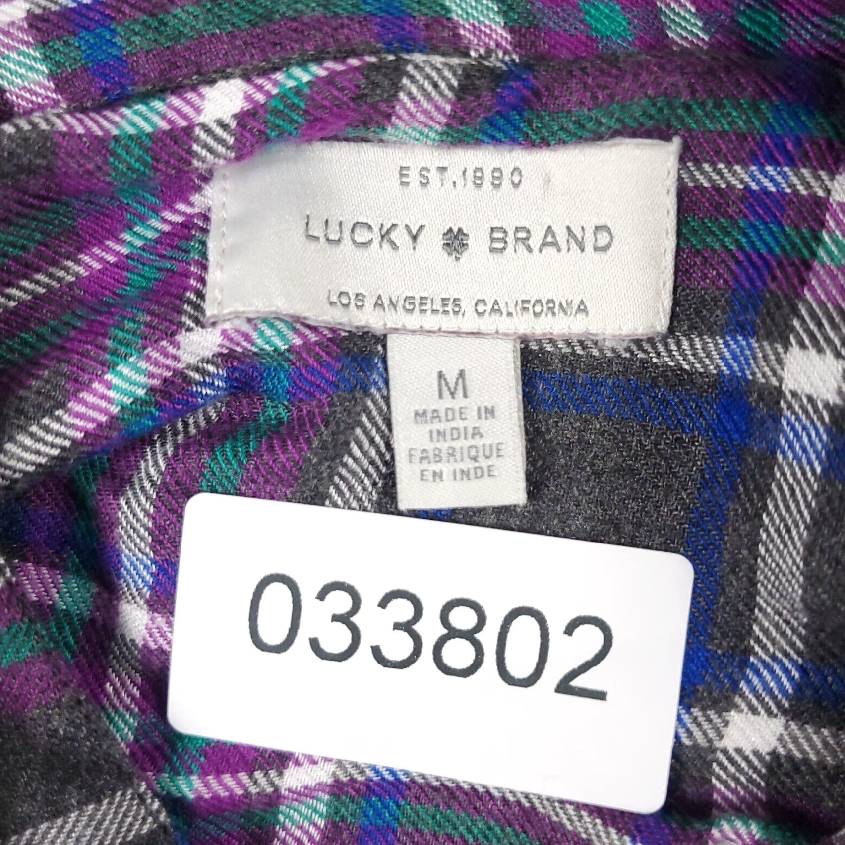 Lucky Brand VINTAGE Lucky Brand Women's Shirt Casual Long Sleeve Button-Up Plaid Cotton Fall Spring Summer Winter M Purple Size M / US 6-8 / IT 42-44 - 8 Thumbnail