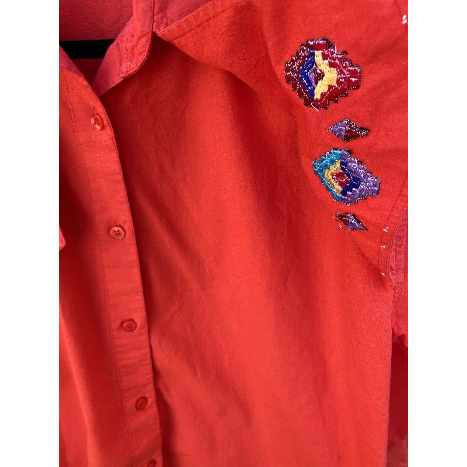 Vintage Southwest Canyon Western Shirt Red Embroidery Vintage L Rockabilly Womens Size L / US 10 / IT 46 - 5 Thumbnail