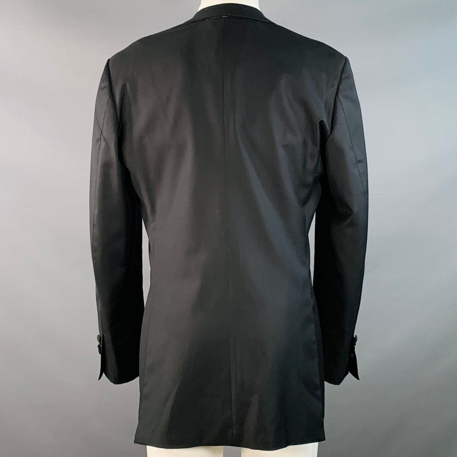 Suitsupply SUITSUPPLY Size 38 Long Black Wool Peak Lapel Sport Coat Size 38L - 4 Thumbnail