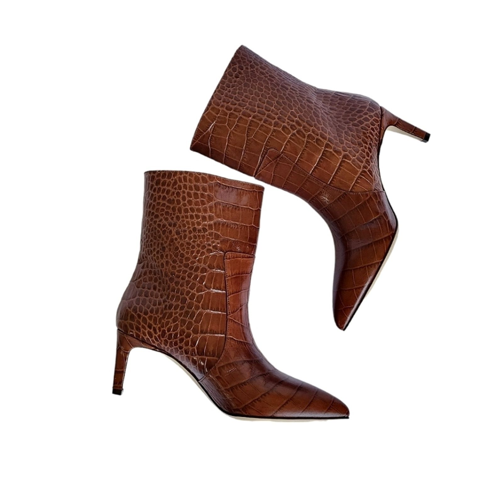 Paris Texas Paris Texas Moc Croco Seamed Mid Heel Ankle Boots Brown 35 Size US 5 / IT 35 - 12 Thumbnail