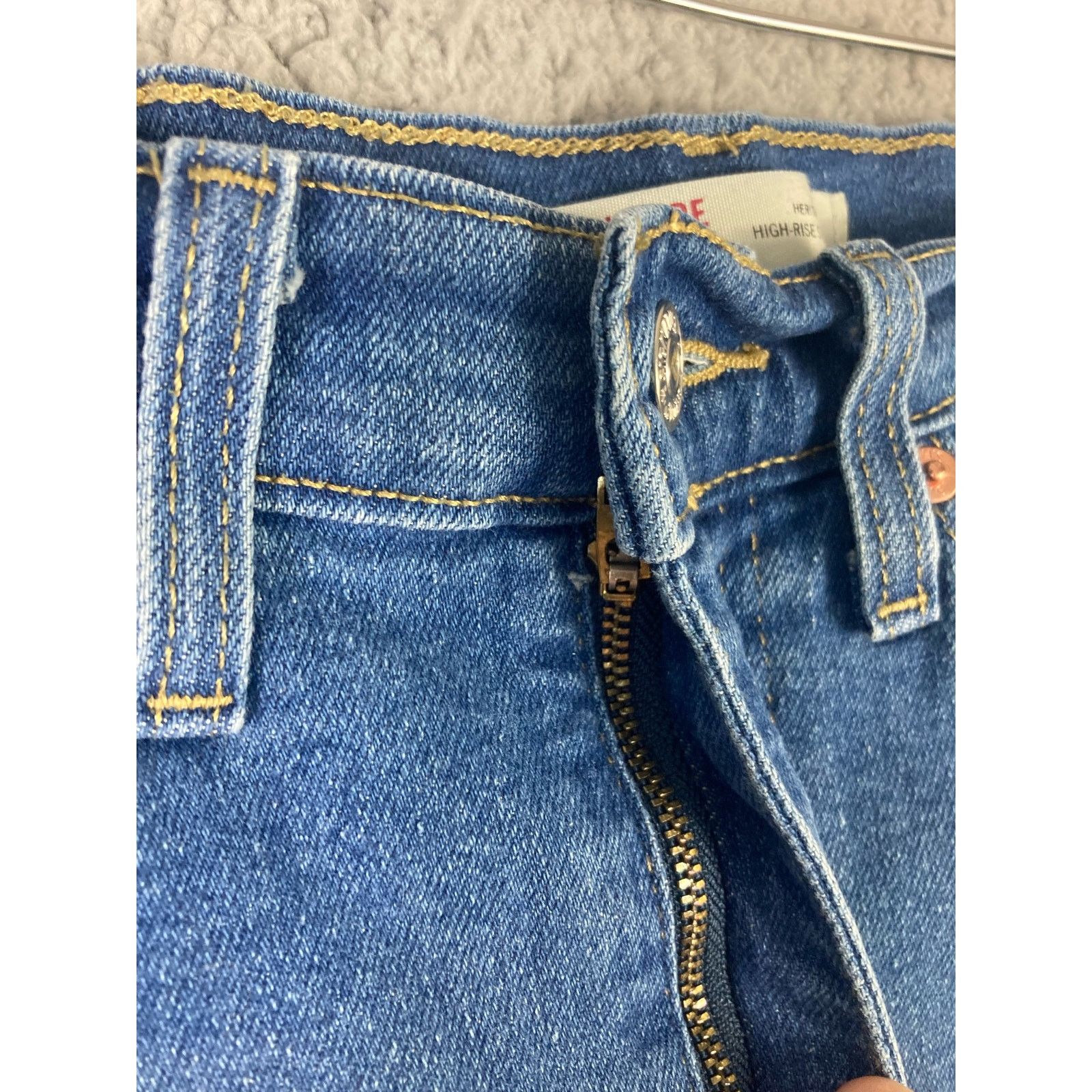 Levi's Levi's Women's High-Rise Distressed Straight Jeans Sz 7 Blue Size 27" / US 4 / IT 40 - 10 Thumbnail