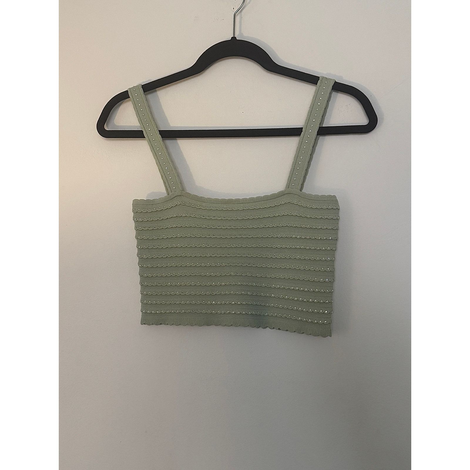 Sandro Sandro NWT Rhinestone Knit Crop Top Size XS / US 0-2 / IT 36-38 - 1 Thumbnail