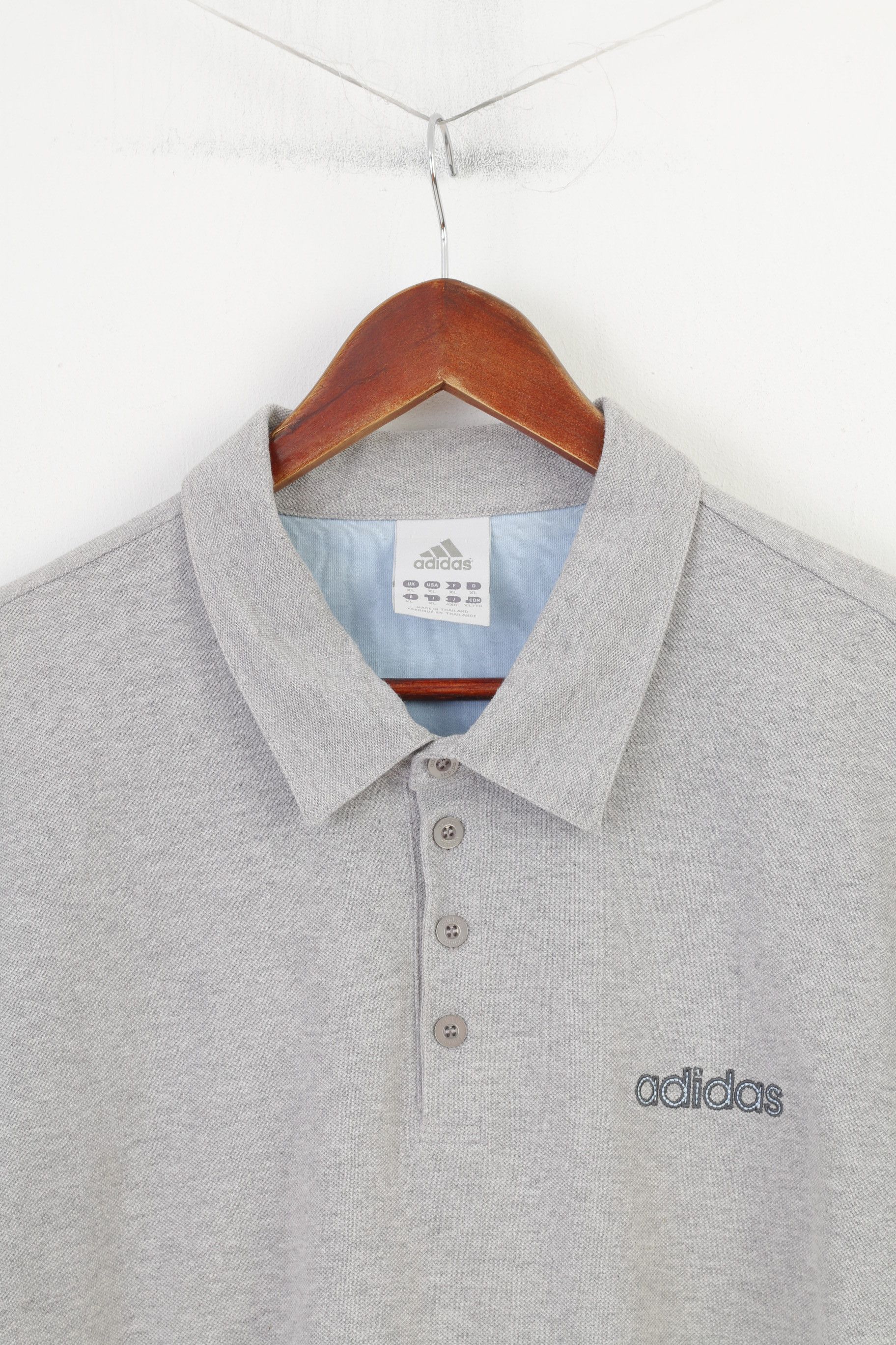Adidas Adidas Men XL Polo Shirt Grey Sport Vintage 3388 Size US XL / EU 56 / 4 - 2 Thumbnail