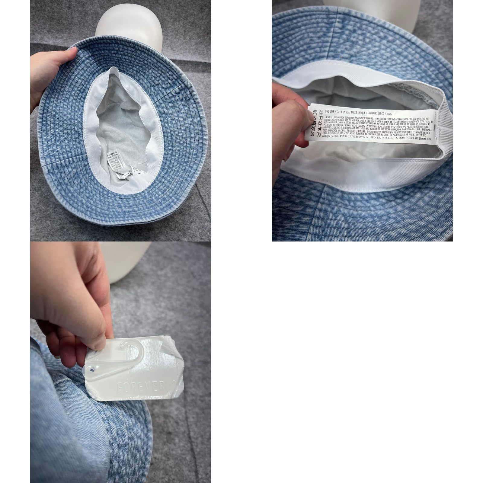 Forever 21 FOREVER 21 Bucket Hat Adult One Size Blue Denim Look Cotton Blend NEW Maui Forever 21 Bucket Hat Adult One Size Blue Denim Look # 95 Cotton Blend NEW Size ONE SIZE - 9 Thumbnail