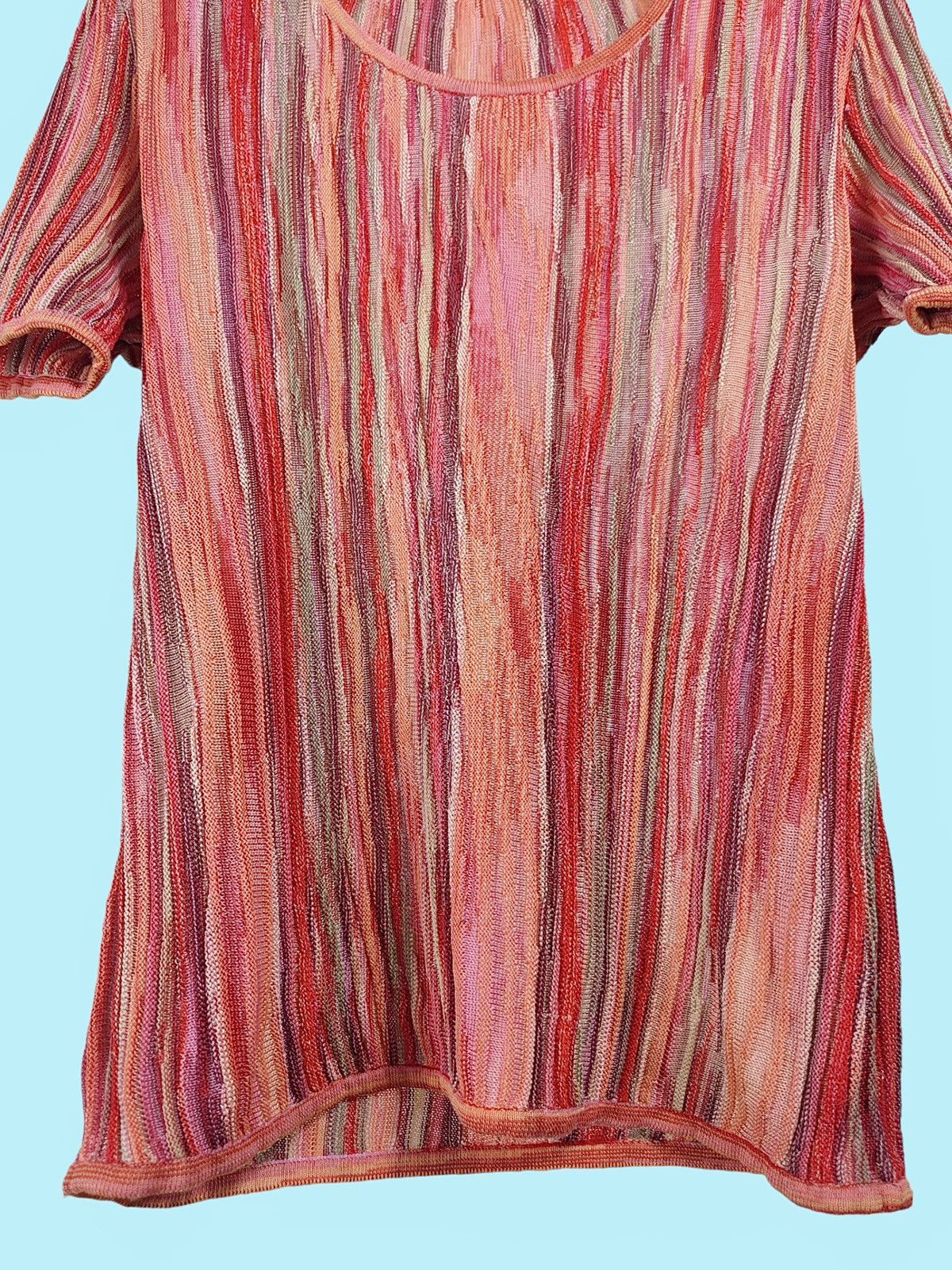 Missoni Missoni 3D Knit Cotton Rayon Blend Multicolor T-Shirt Size M / US 6-8 / IT 42-44 - 6 Thumbnail
