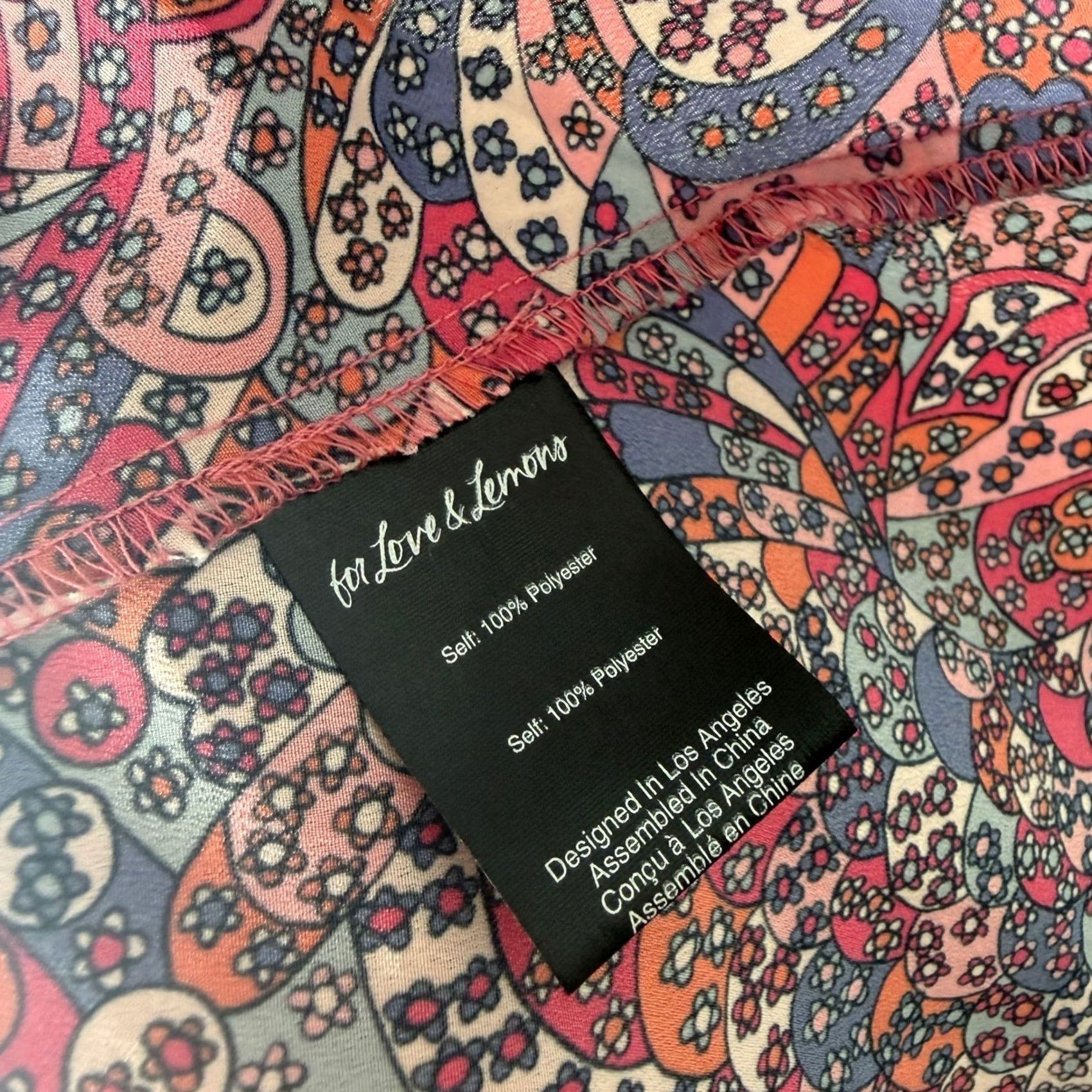 For Love & Lemons For Love & Lemons Women's Dress Mini Floral Open Back Tie Summer S Pink Sleeveless 31" Waist 23" D4-21 Size S / US 4 / IT 40 - 8 Thumbnail