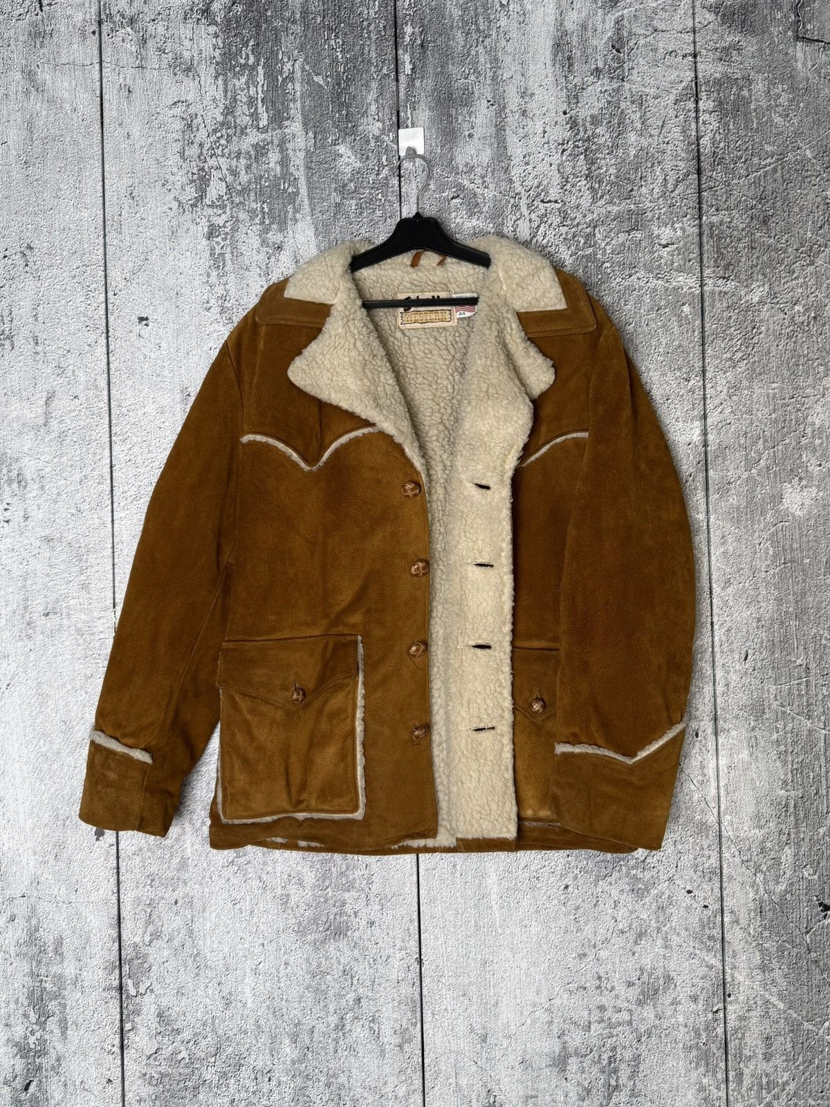 Schott Vintage Schott NYC Western Shearling Suede Leather Jacket Size US L / EU 52-54 / 3 - 1 Thumbnail