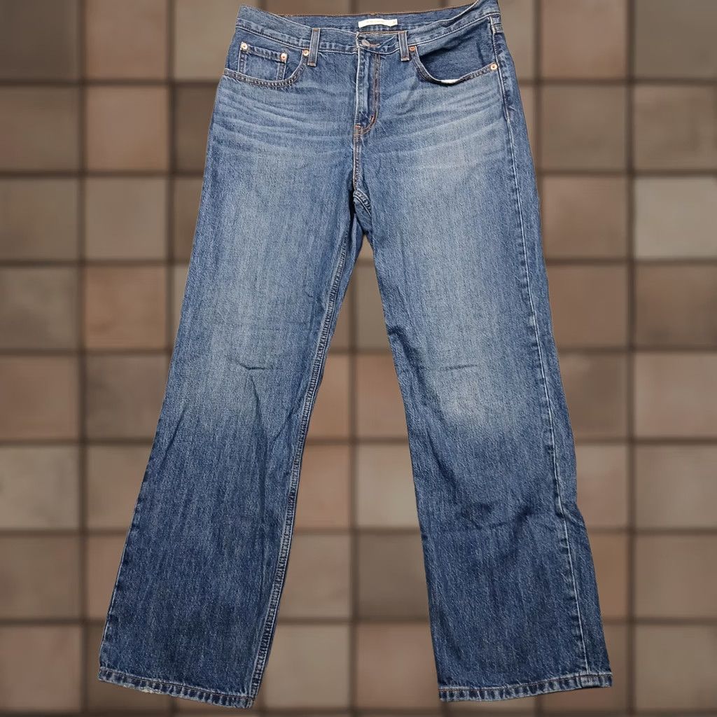Levi's Levi's Low Pro Straight Jeans Men 31 Blue Denim Mid-Rise Casual Jeans 31 Inseam Blue Mens Straight Denim Leather Patch Horse Theme Size US 31 - 1 Thumbnail