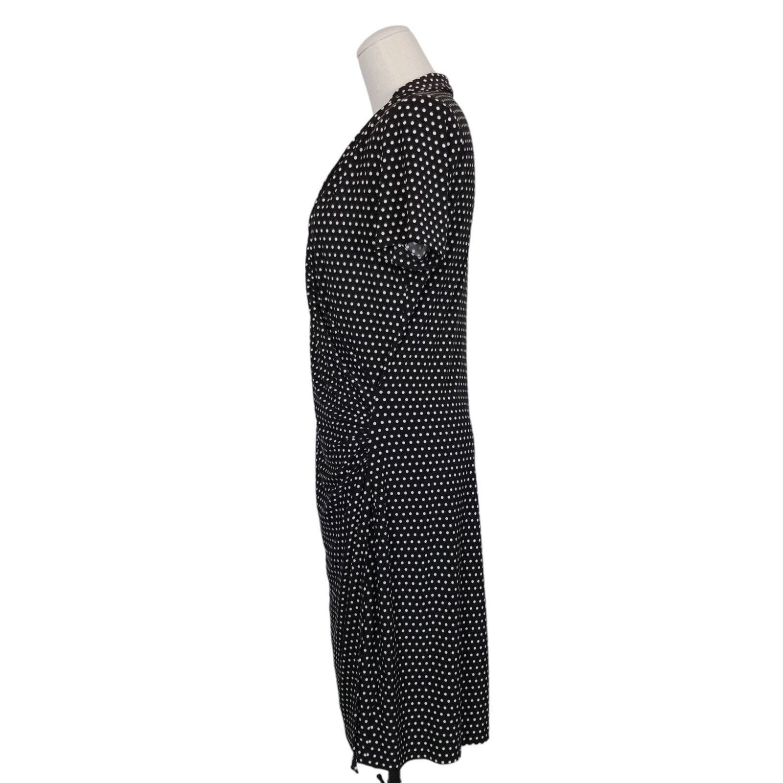 Norma Kamali Norma Kamali Baby Polka Dot Faux Wrap Dress Black & White M Size M / US 6-8 / IT 42-44 - 3 Thumbnail