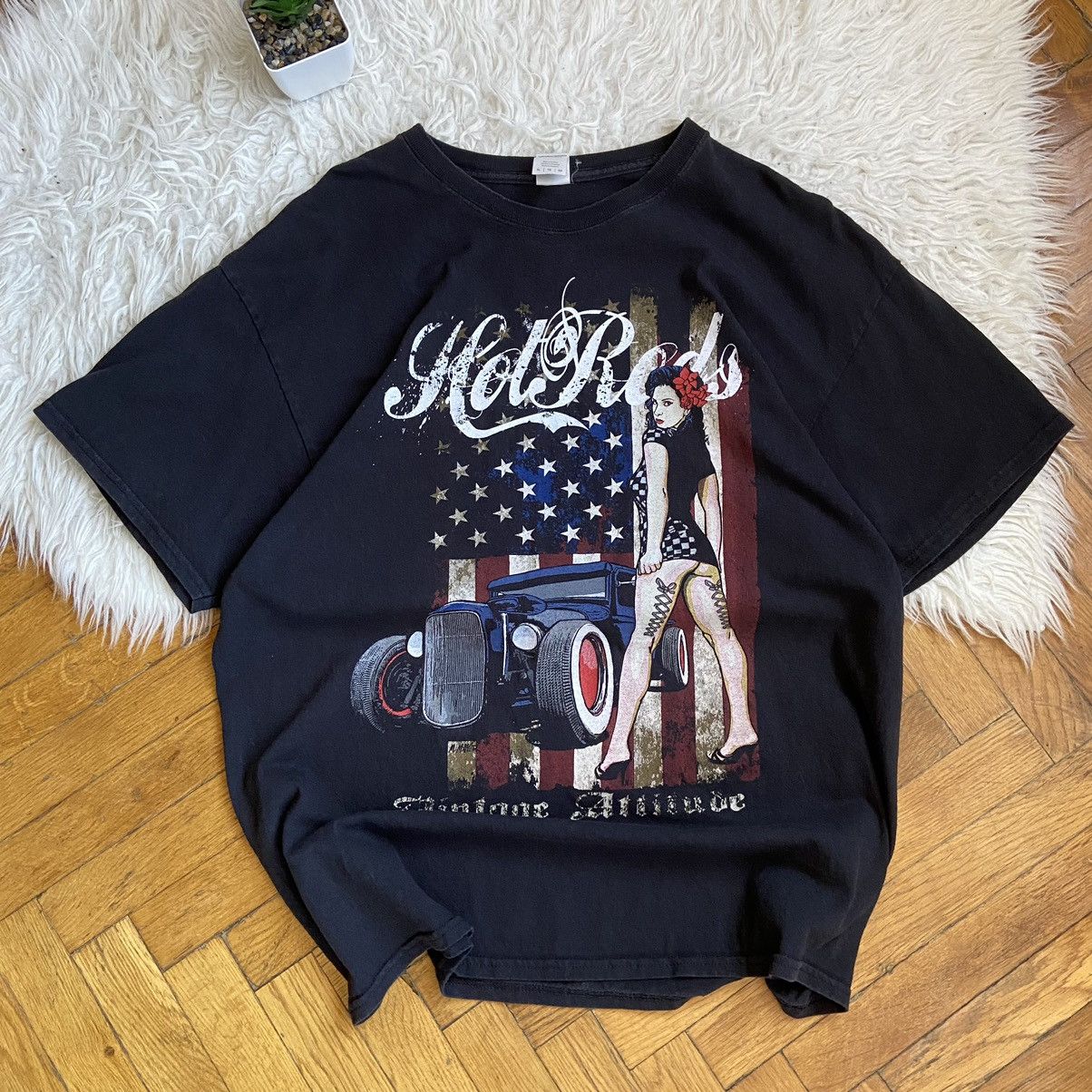 Band Tees × Vintage 📌 Vintage Hotrods Racing Y2K T-Shirt Size US XL / EU 56 / 4 - 2 Thumbnail
