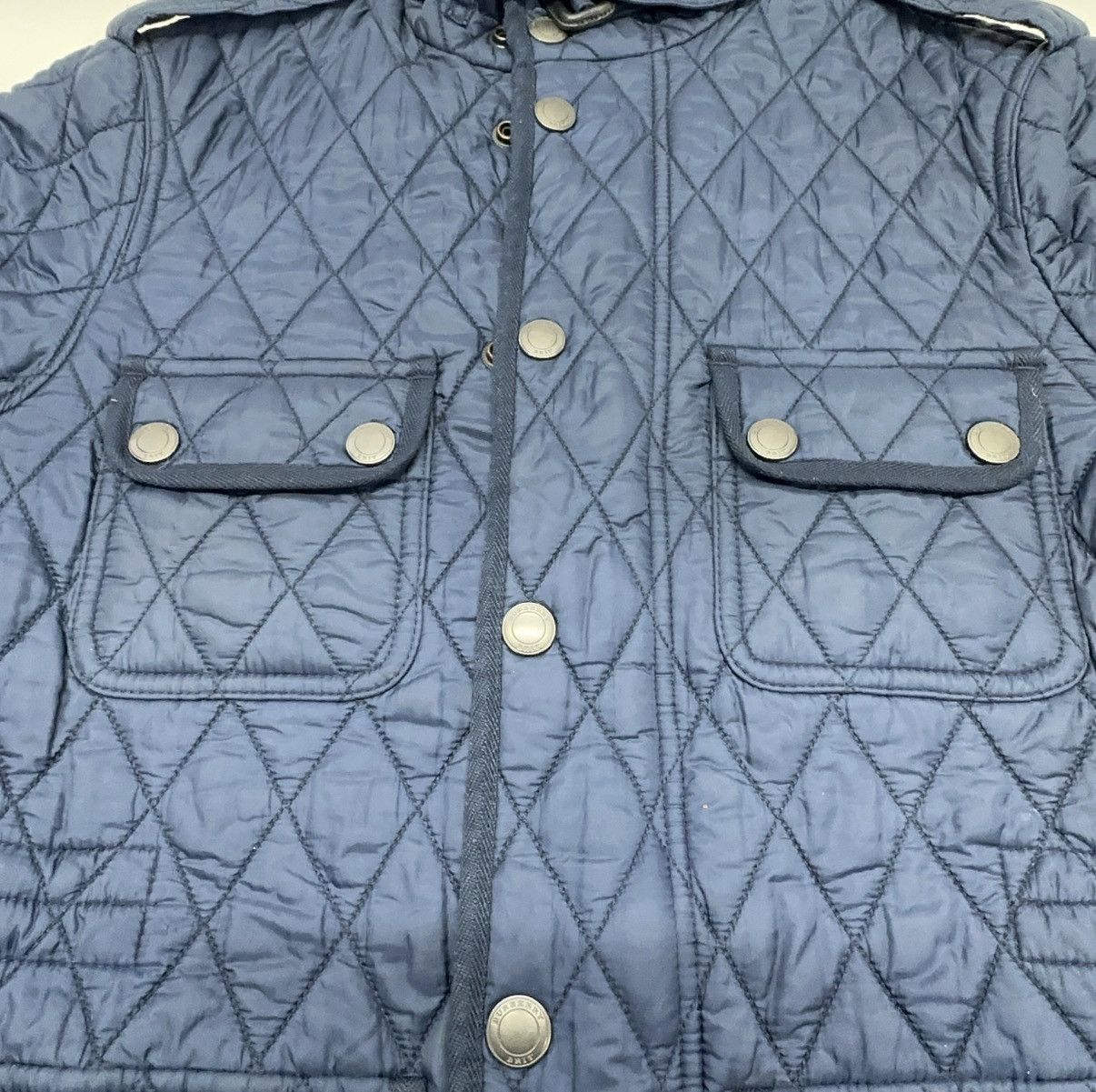 Burberry Brit Navy Blue Synthetic Quilted Russell Field Jacket Size US XS / EU 42 / 0 - 6 Thumbnail