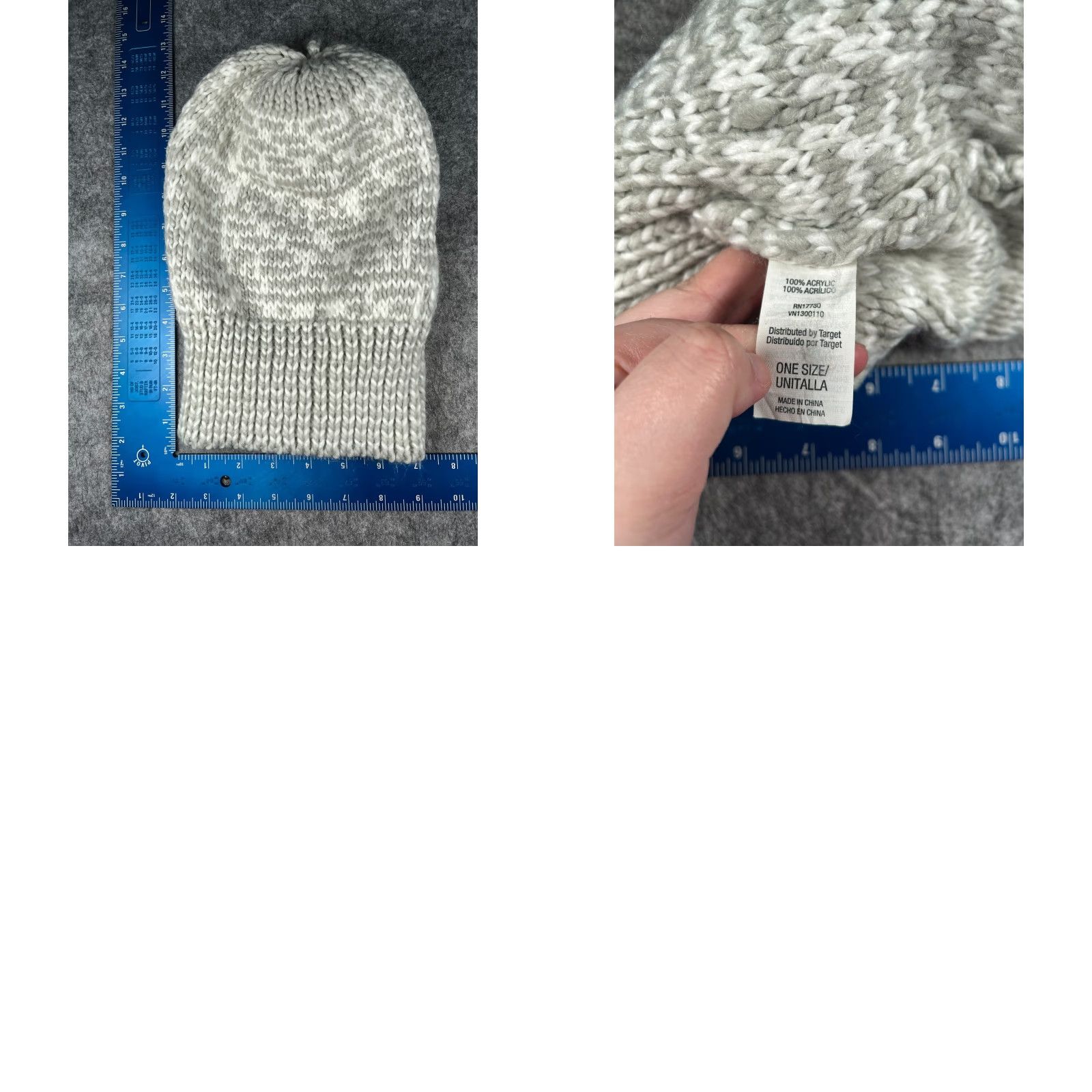 Vintage Ivory Ella Beanie Toque Women One Size Gray Cable Knit Acrylic Poly Lined Pom Size ONE SIZE - 10 Thumbnail