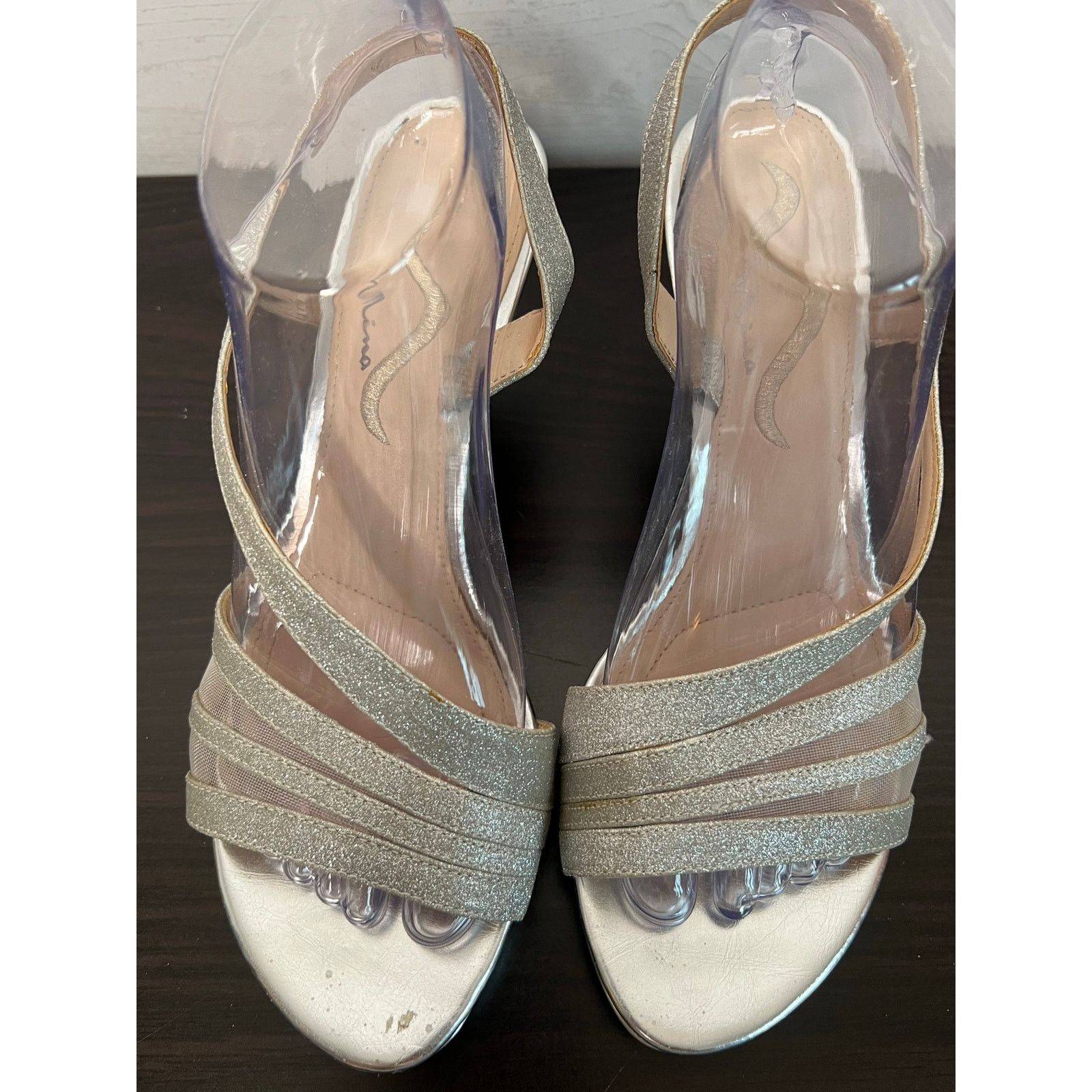 Other Nina silver glittery strappy heels Size 9 Size US 9 / IT 39 - 6 Thumbnail