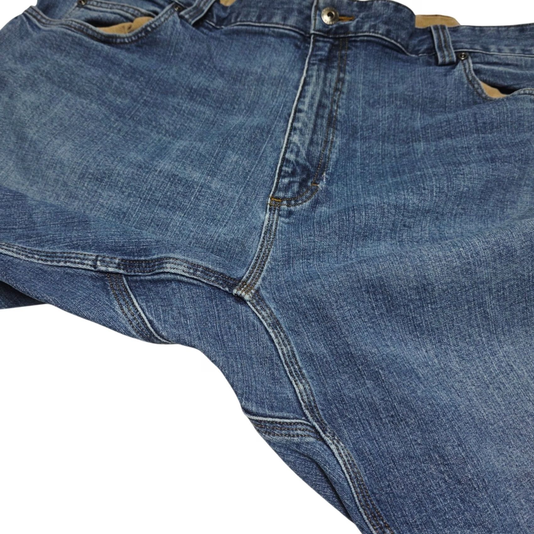 Vintage Duluth Jeans Mens 44x30 Flex Ballroom Relaxed Straight Stone Wash Blue Denim Cotton Elastodiene 5-Pocket City Rock USA Mens Size US 44 / EU 60 - 2 Thumbnail