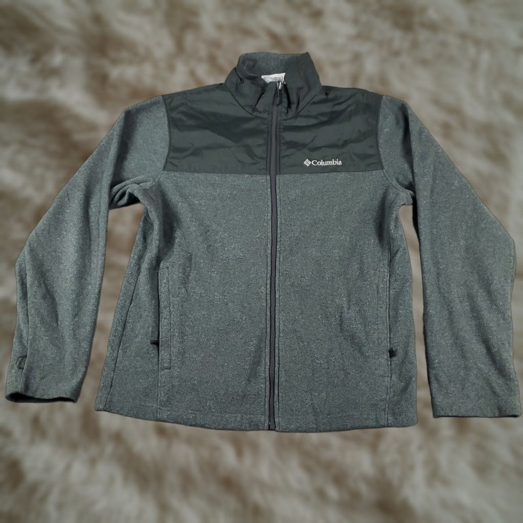 Vintage Columbia Men Sweater Full Zip Gray Fleece Mock Neck Classic Logo Pockets Regular Size M Size US M / EU 48-50 / 2 - 1 Thumbnail