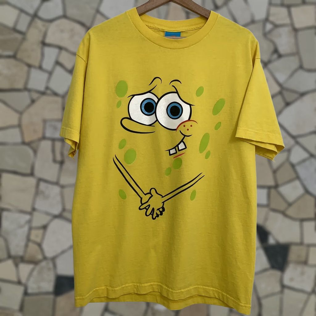 Vintage VINTAGE Sponge Bob T-Shirt Yellow Size Large Double Sided Tee Nudie Pants Size US L / EU 52-54 / 3 - 1 Thumbnail