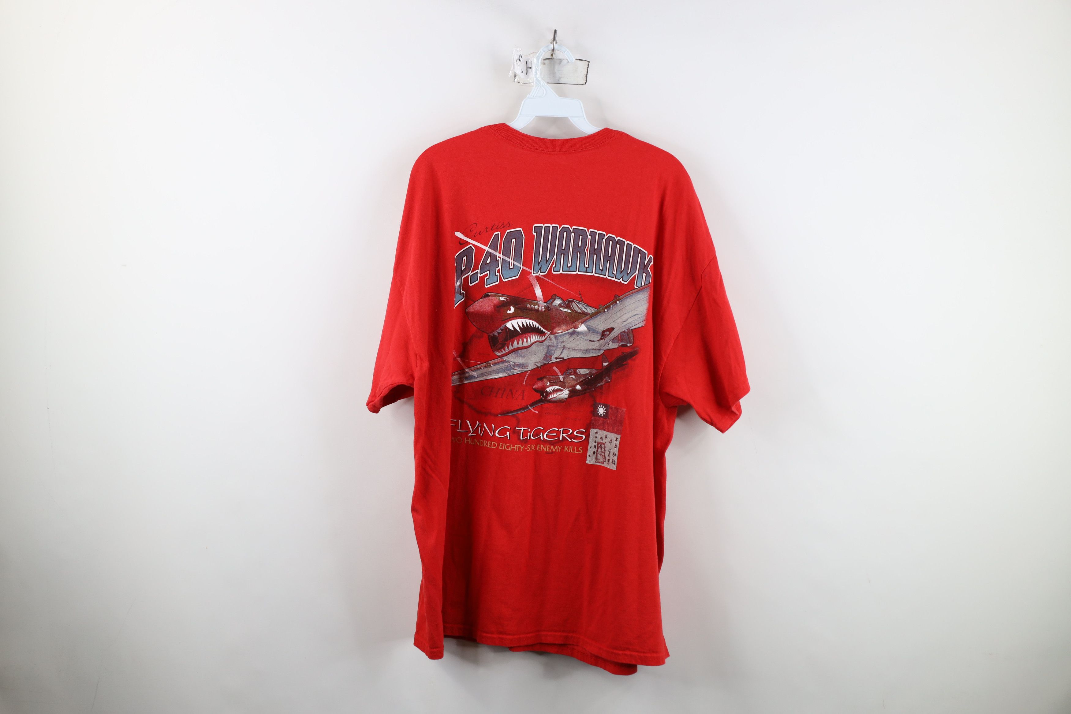 Vintage Vintage P-40 Warhawk Alpha Strike Pocket T-Shirt Red Size US XXL / EU 58 / 5 - 12 Thumbnail