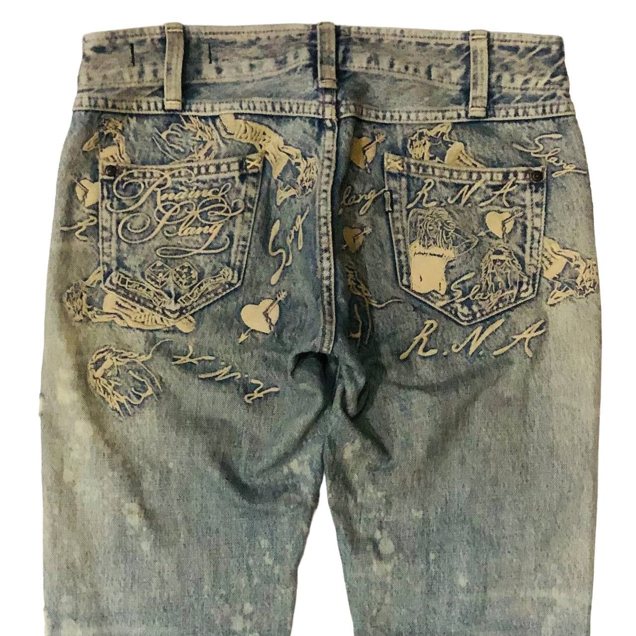Japanese Brand RNA INC SLANG DISTRESSED EMRODERY DENIM Size US 30 / EU 46 - 8 Thumbnail