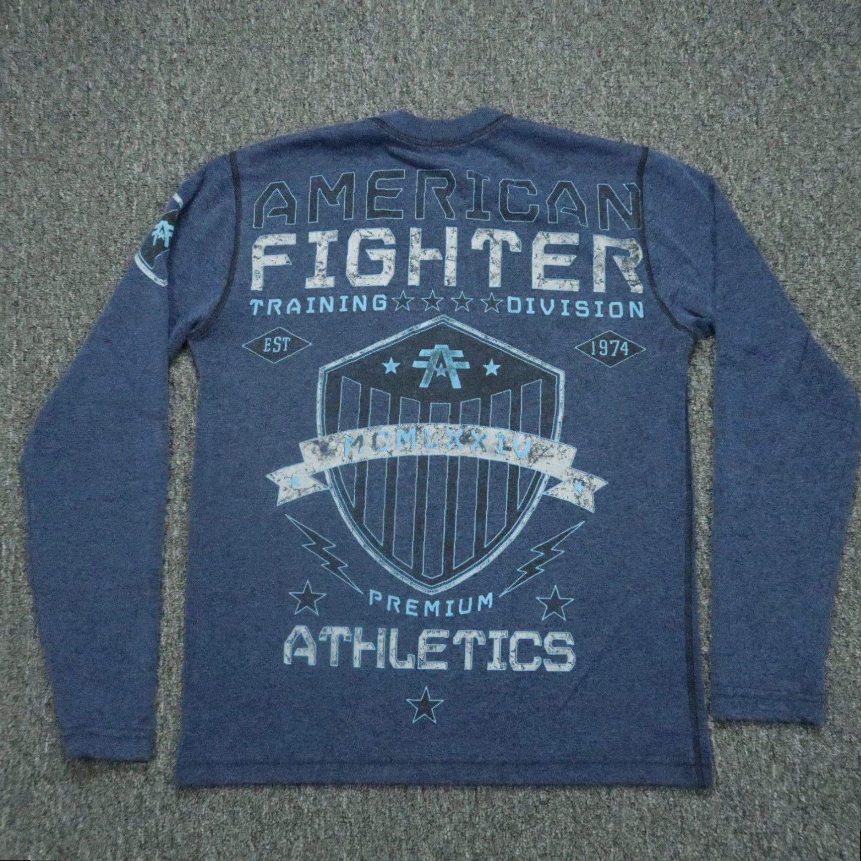 Vintage VINTAGE American Fighter Pullover Mens M Blue Reversible Crew Thermal VTG Shirt Size US M / EU 48-50 / 2 - 3 Thumbnail