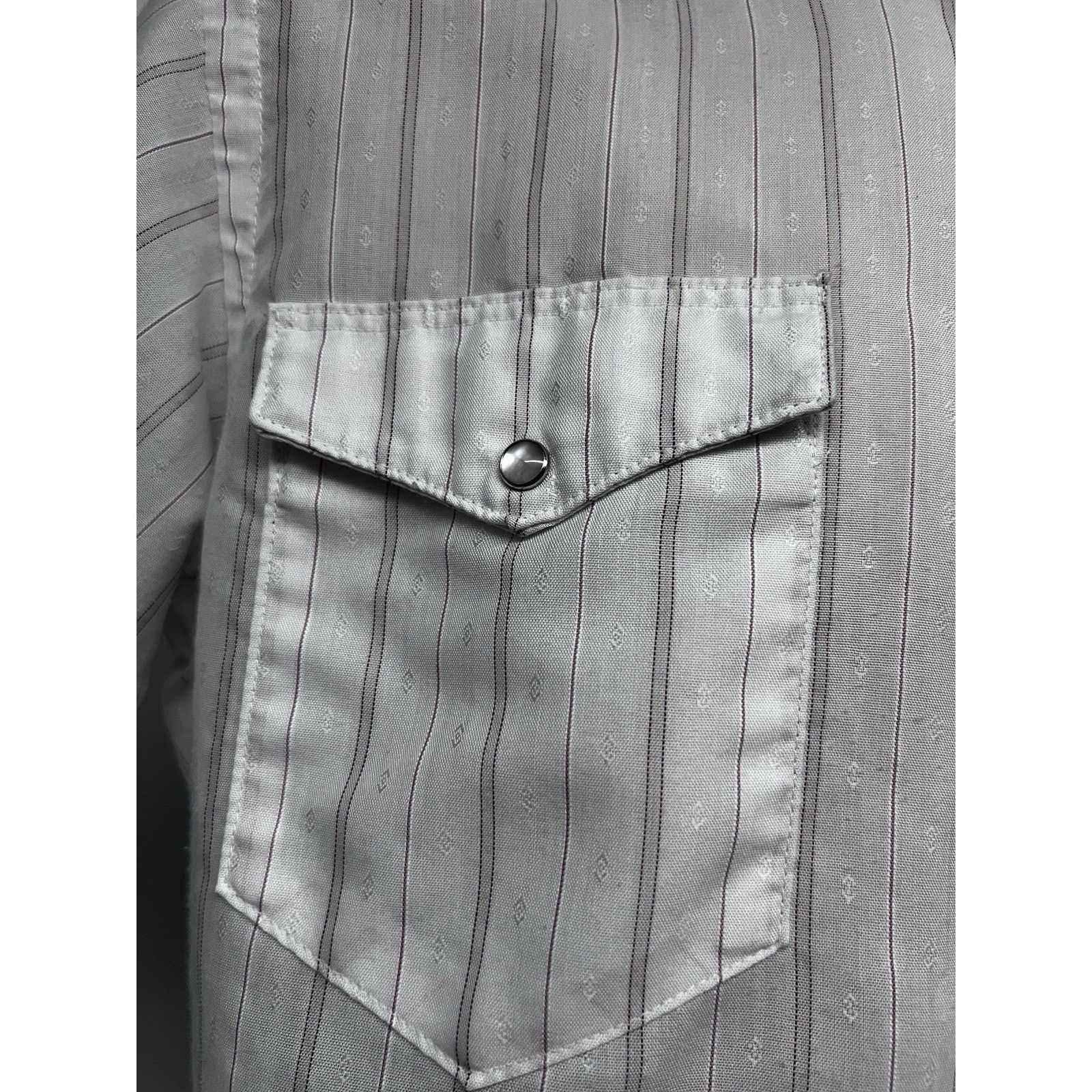 Wrangler Wrangler Cowboy Cut White Striped Pearl Snap Shirt Medium Size US M / EU 48-50 / 2 - 5 Thumbnail