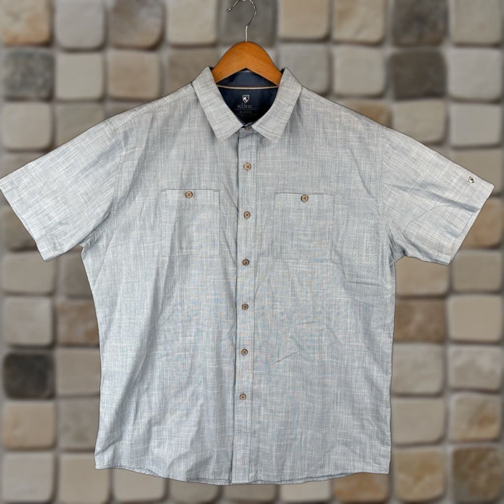 Vintage KUHL Karib Shirt Mens XL Light Blue Cotton Blend Short Sleeve Outdoor 7259 Size US XL / EU 56 / 4 - 1 Thumbnail