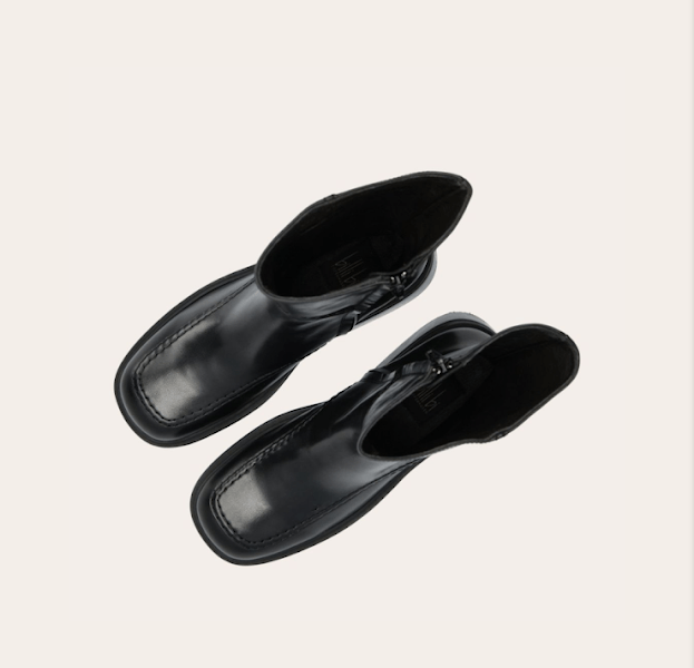 Billi Bi Billi Bi A7620 Black Leather Square-toed Boots Size US 9 / IT 39 - 2 Thumbnail