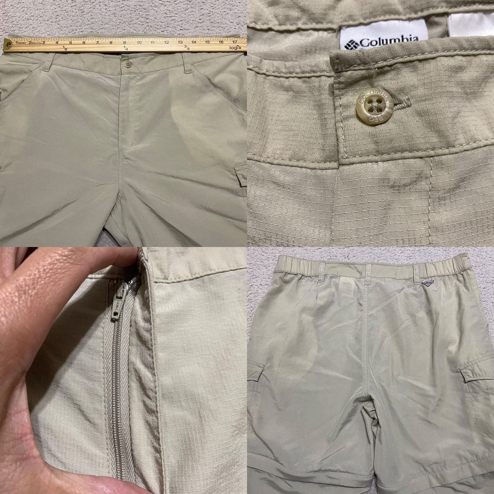 Vintage Columbia PFG Womens Pants Casual Cargo Beig e Convertible Straight PFG Nylon 34” Inseam 30" Rise High Regular Size L Womens Size 36" / US 14 / IT 50 - 8 Thumbnail