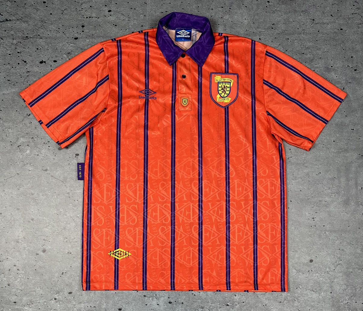 image of Soccer Jersey x Umbro Vintage Scotland 1993-1994 Away Umbro Football Jersey, Men's (Size XL)