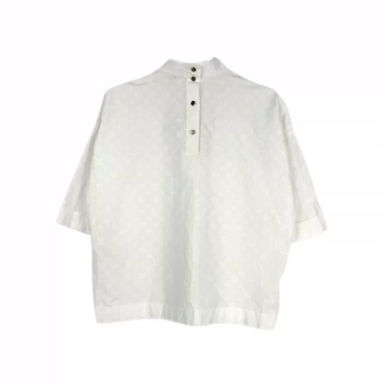 Louis Vuitton Louis Vuitton White short sleeve shirt with dark lines and Size XS / US 0-2 / IT 36-38 - 2 Thumbnail