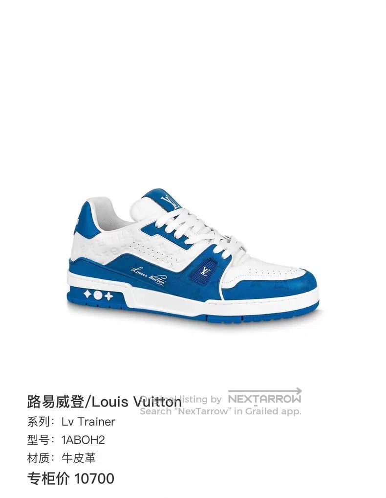 Louis Vuitton Louis Vuitton Trainer white and blue embossed full print s Size US 8 / EU 41 - 9 Thumbnail