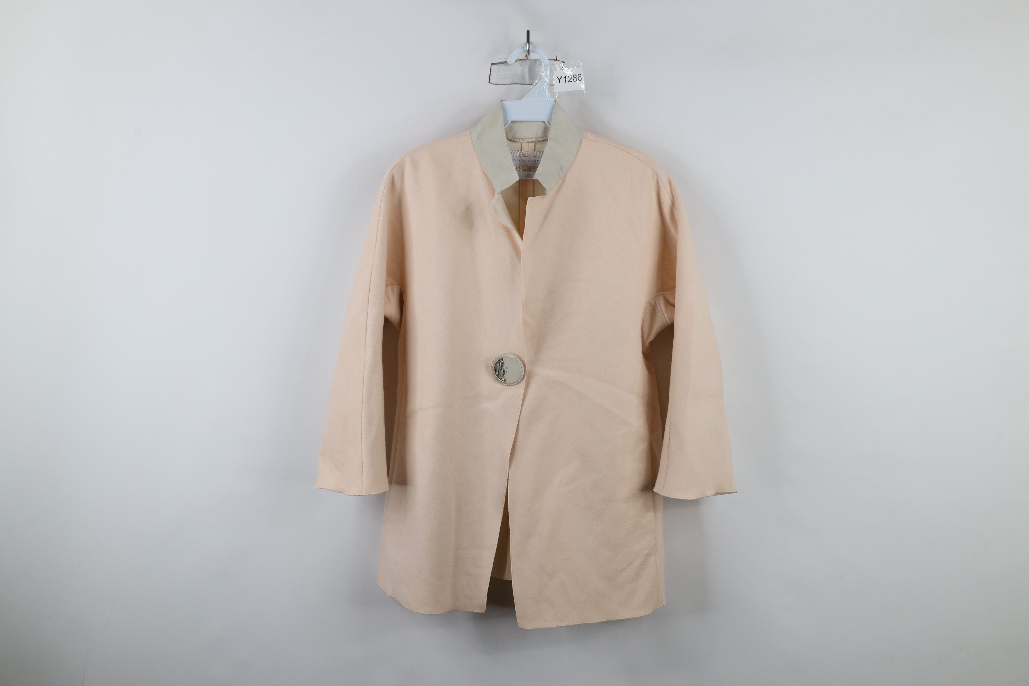 Fabiana Felippi Wool Chamois Leather Trim Big Button Jacket